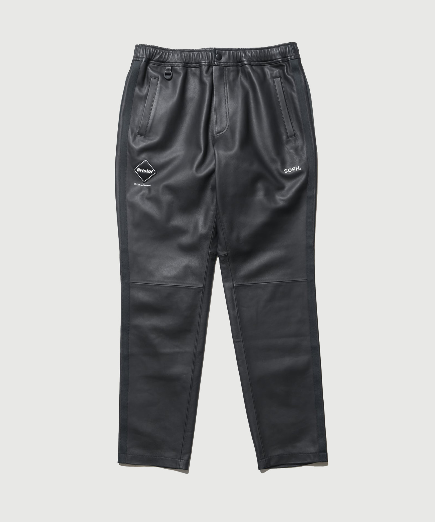 LEATHER TRACK PANTS