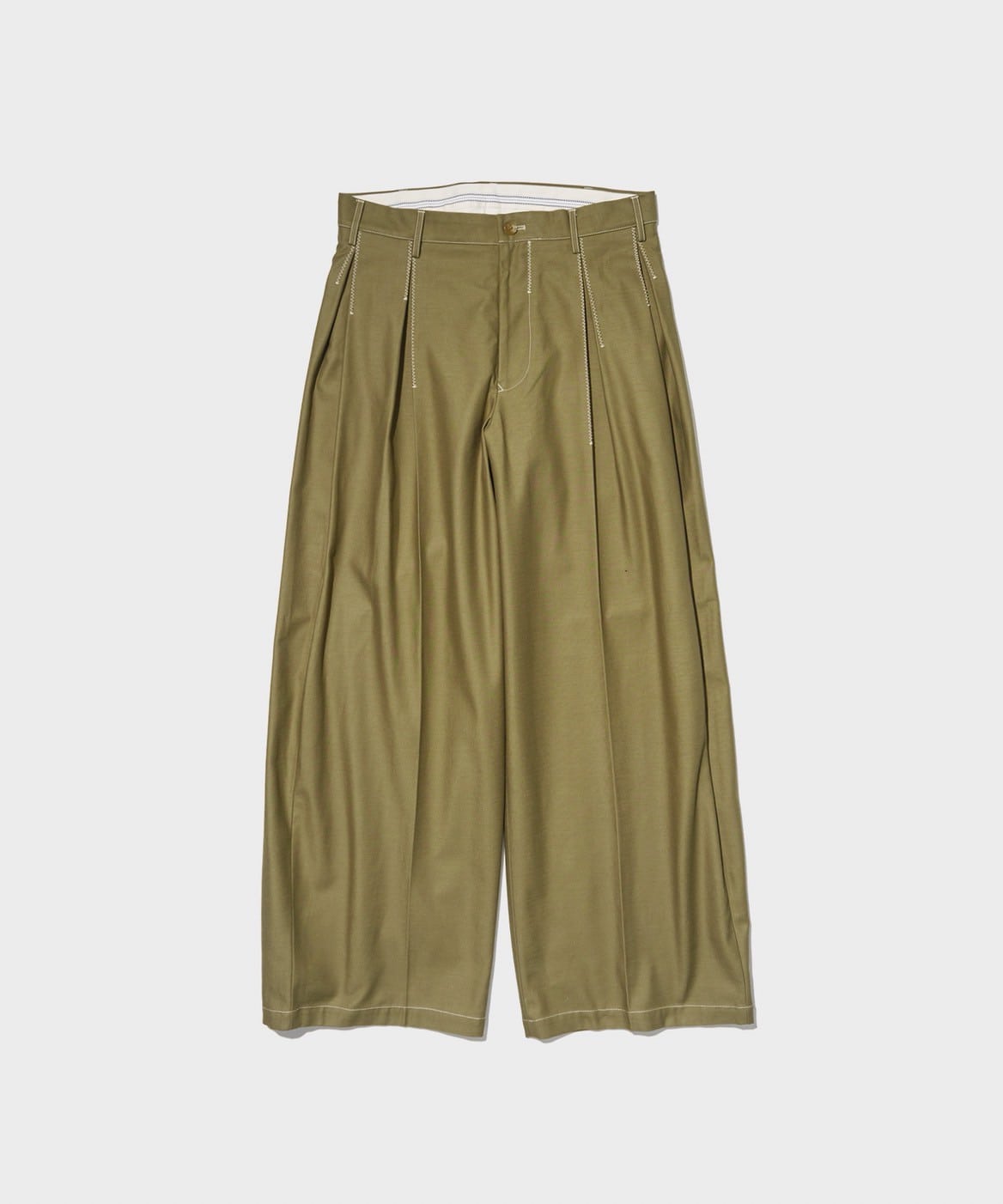 Tuck-detail cotton pants