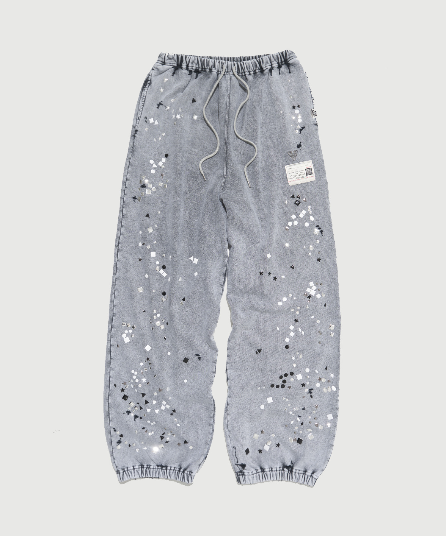 EMBELLISHED BLEACHED PANTS