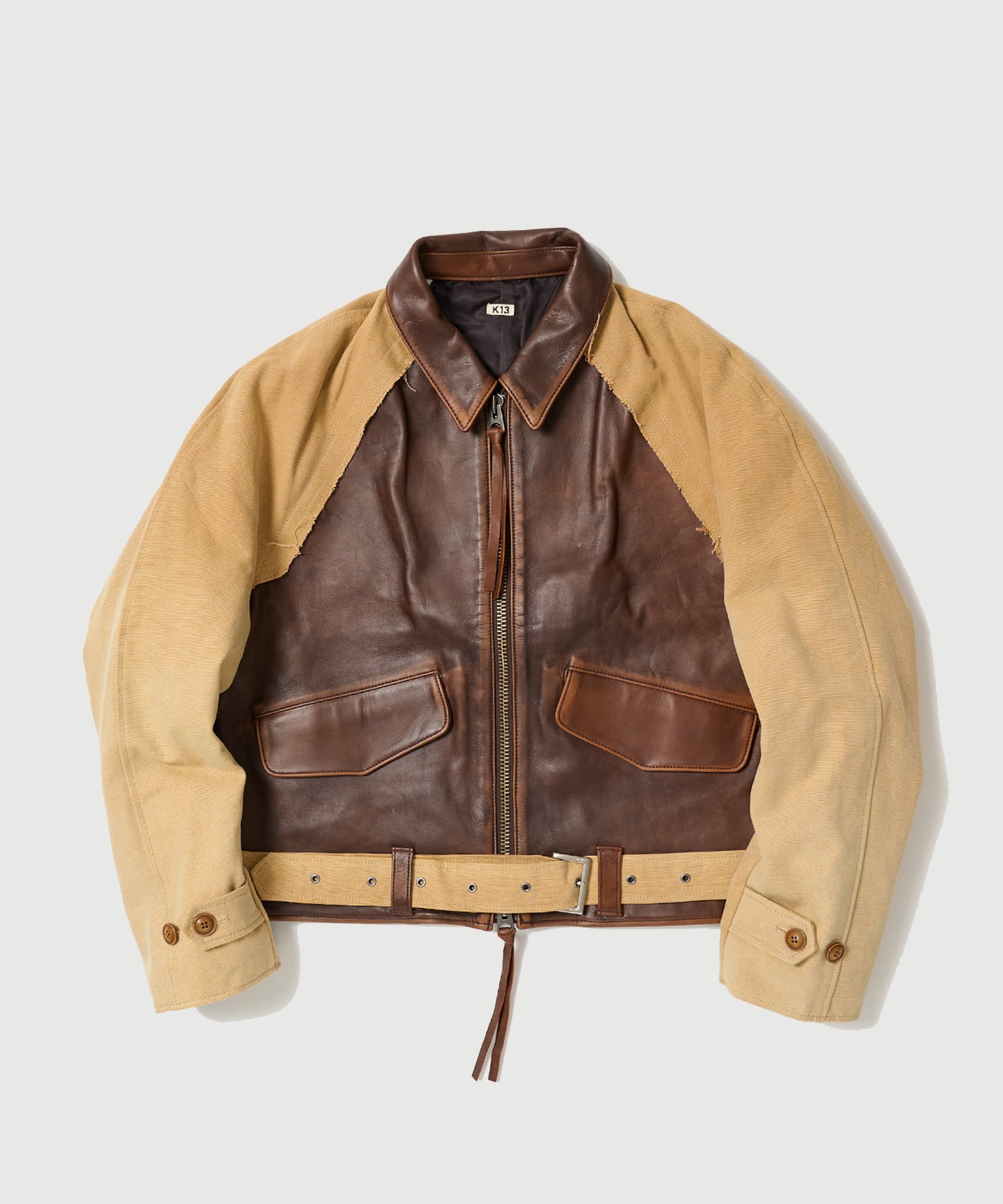 Vintage-effect lether jacket