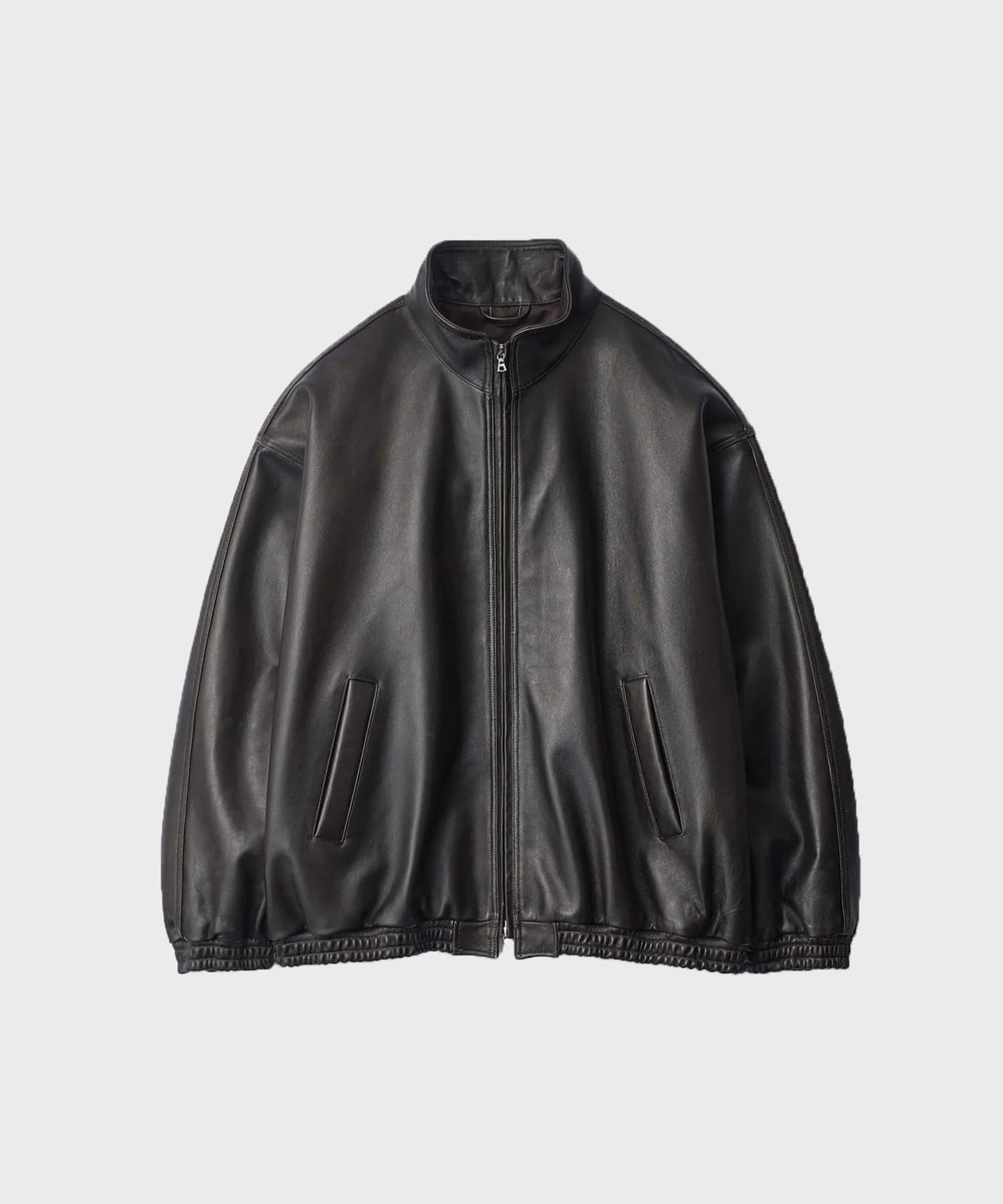 SHEEP LEATHER STAND COLLAR JACKET