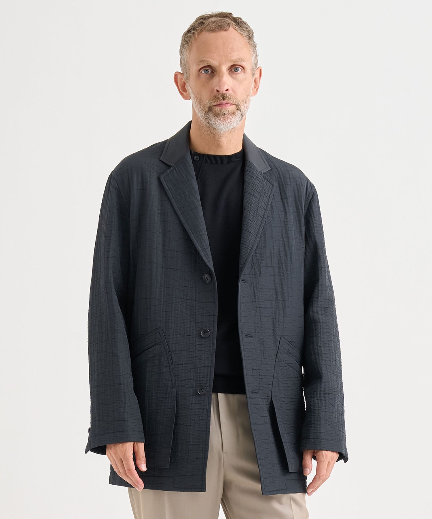 LEATHER -COLLAR JACKET