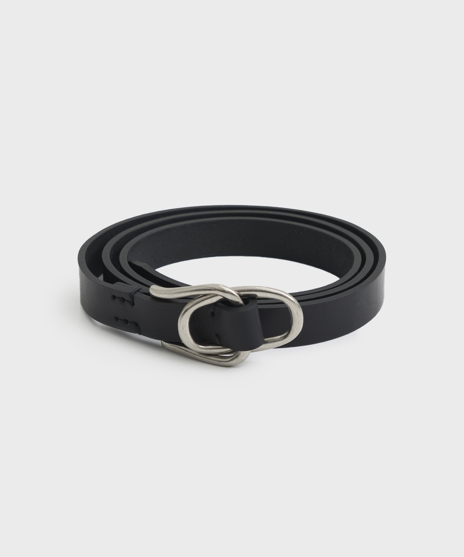 Double Buckel Leather Belt