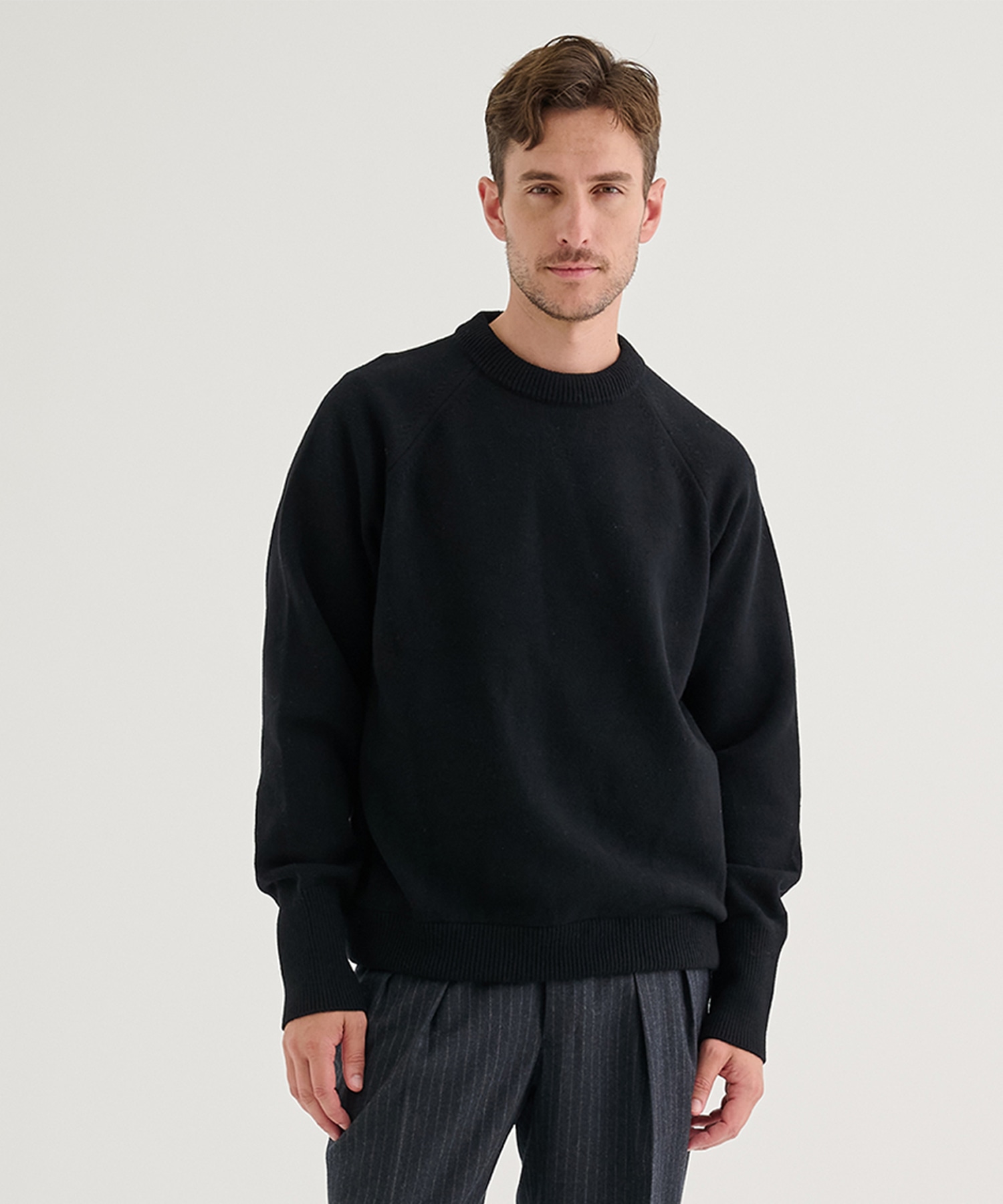 RERACS RAGLAN CREW NECK PULLOVER KNIT