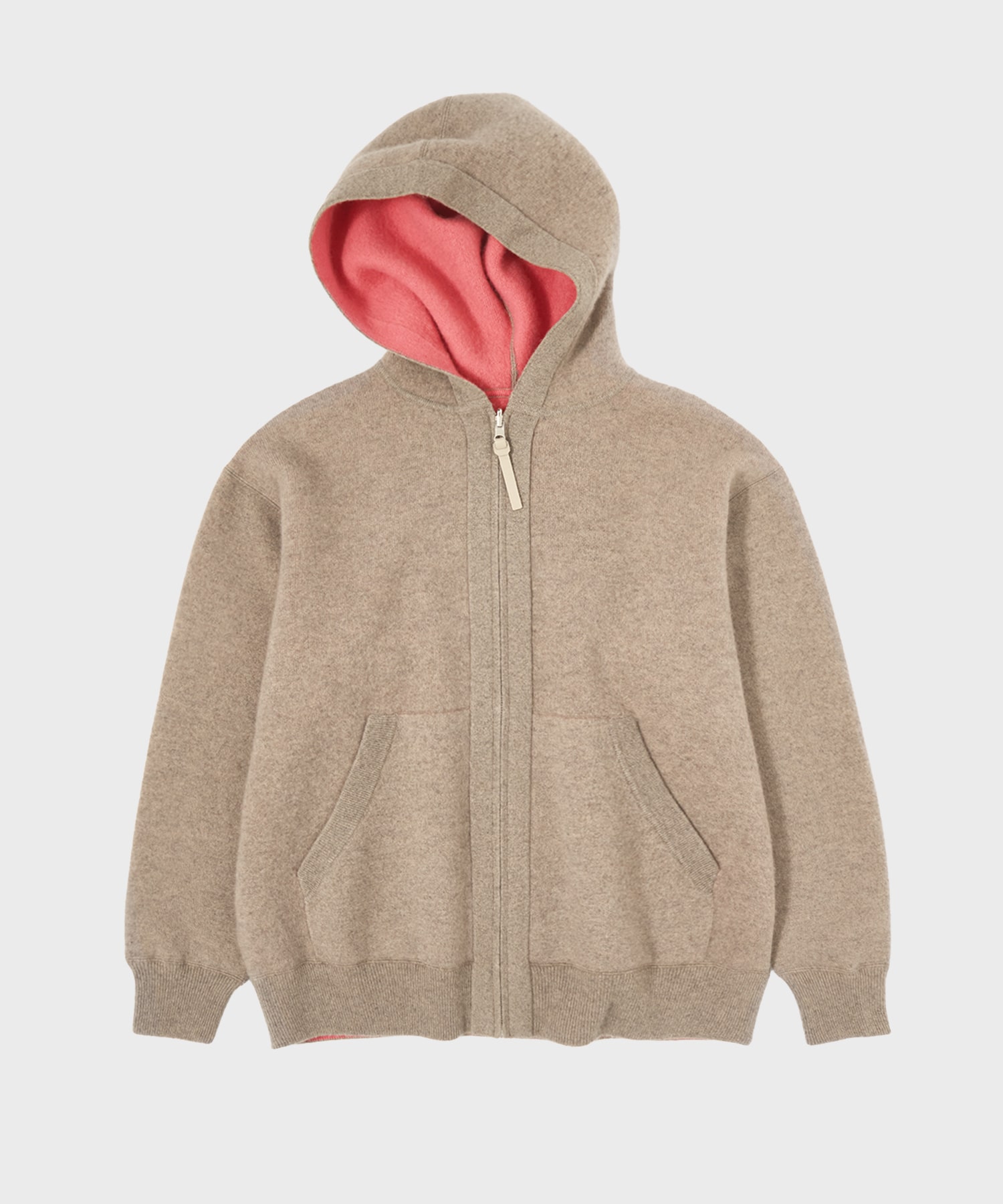 【MENS】CASHMERE REVERSIBLE ZIP UP HOODIE