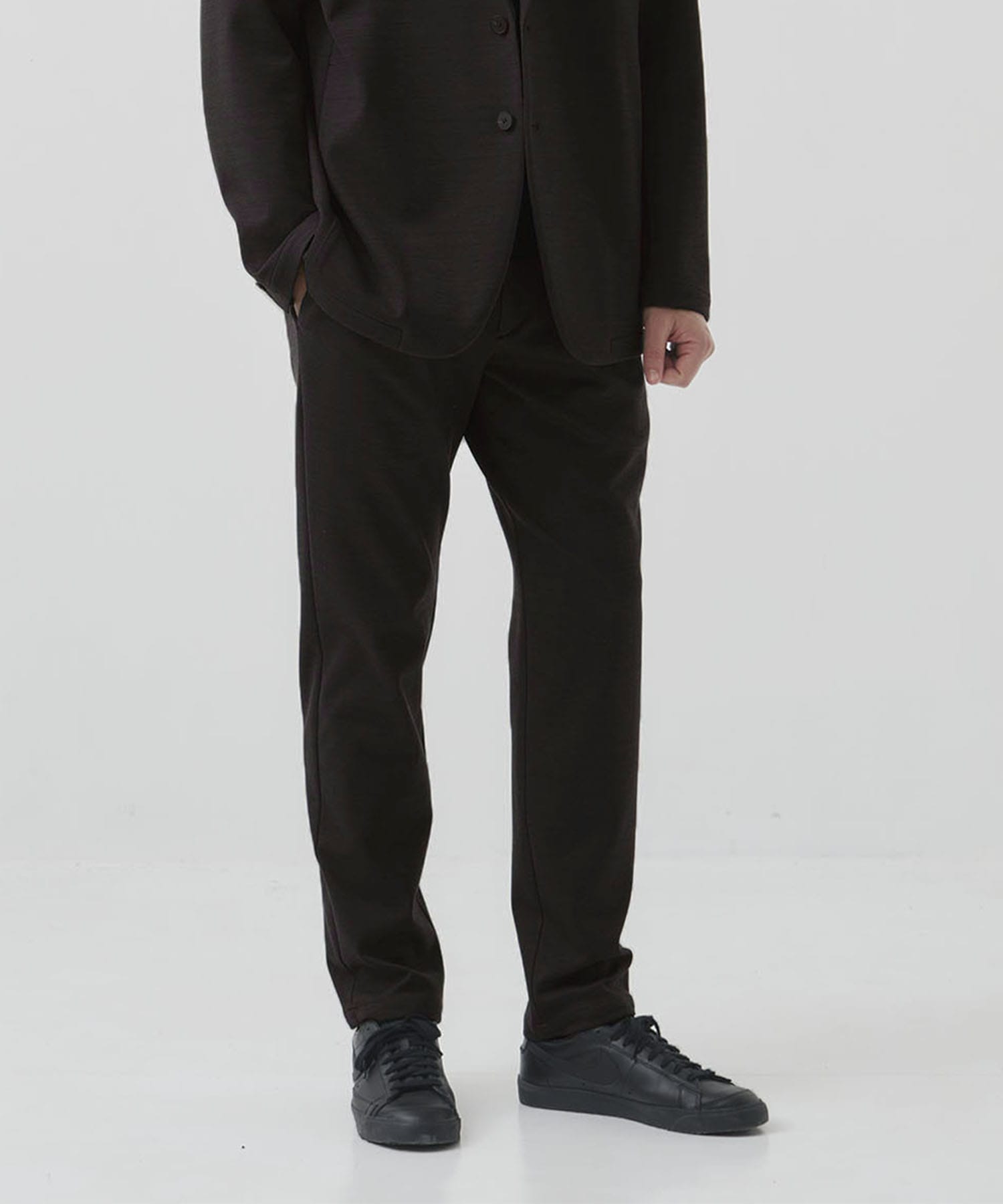 Washable Super180s Strech Ponch Tapered Pants