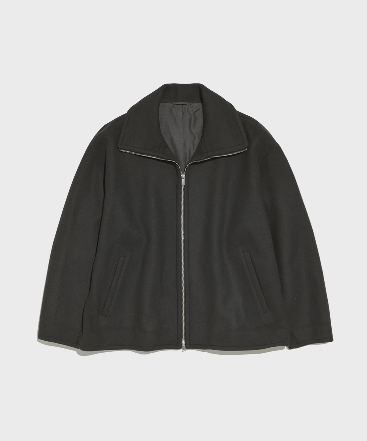 Melton Stand Collar Zip Blouson