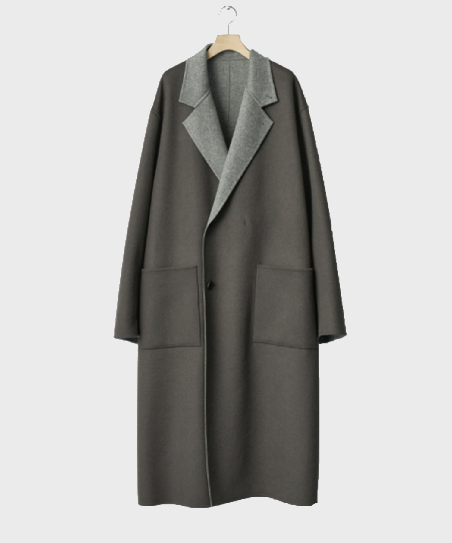 WOOL/CASHMERE REVERSIBLE NOTCH LAPEL COAT