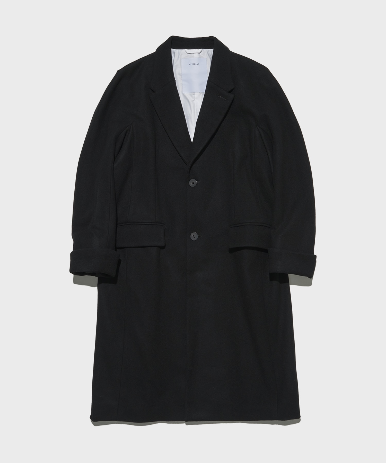 NOTCHED LAPEL OVERCOAT IN MELTON WOOL