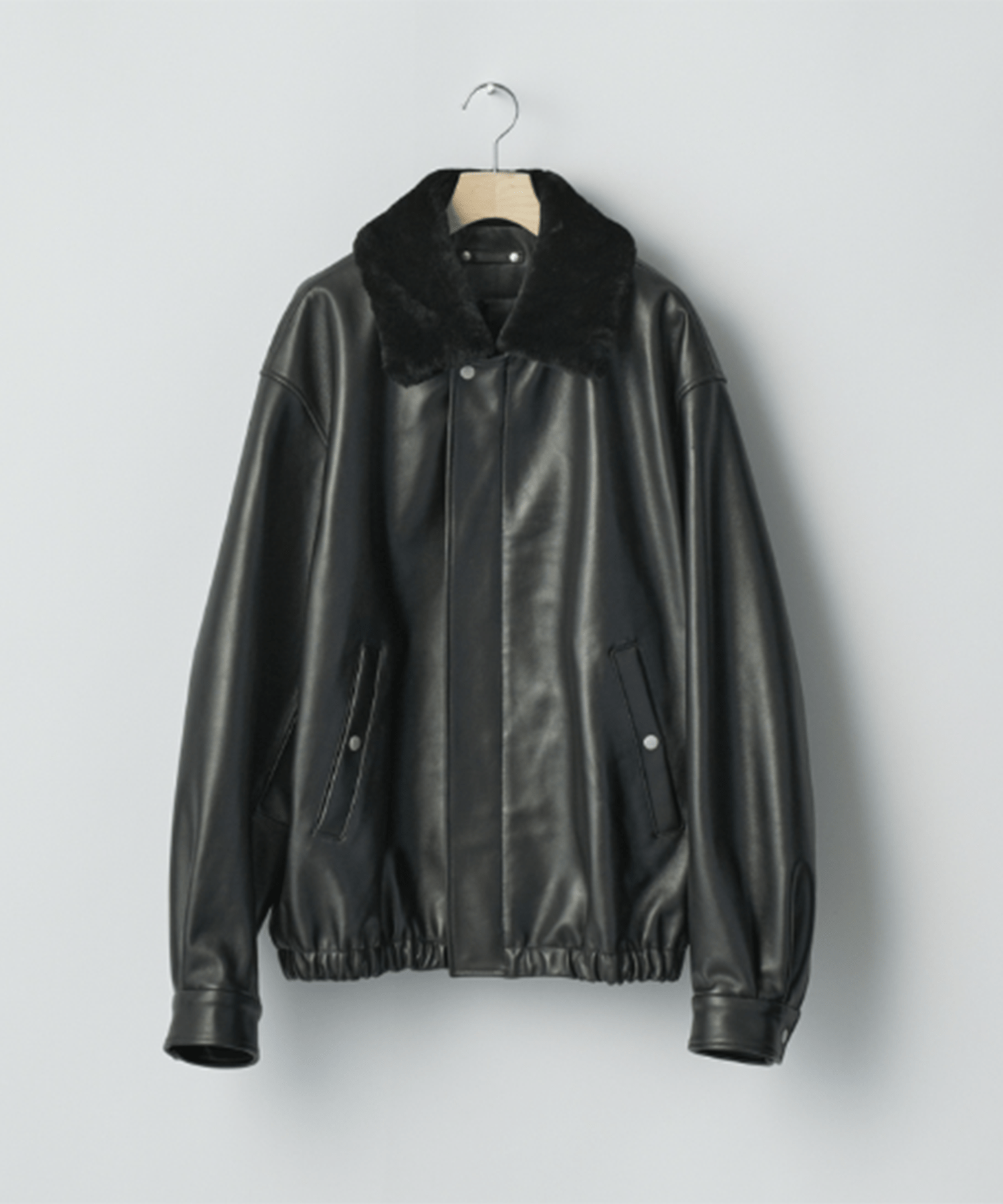 MOUTON COLLAR SHEEP LEATHER ZIP JACKET