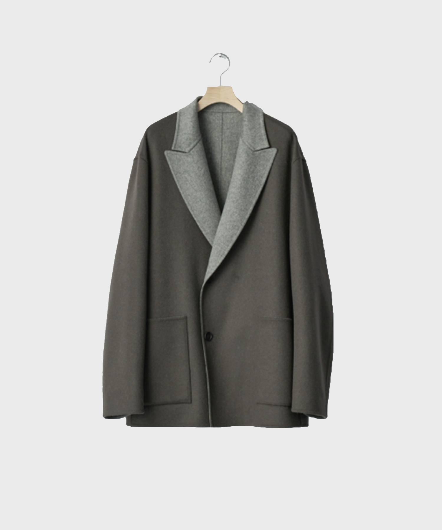 WOOL/CASHMERE REVERSIBLE PEAK LAPEL JACKET