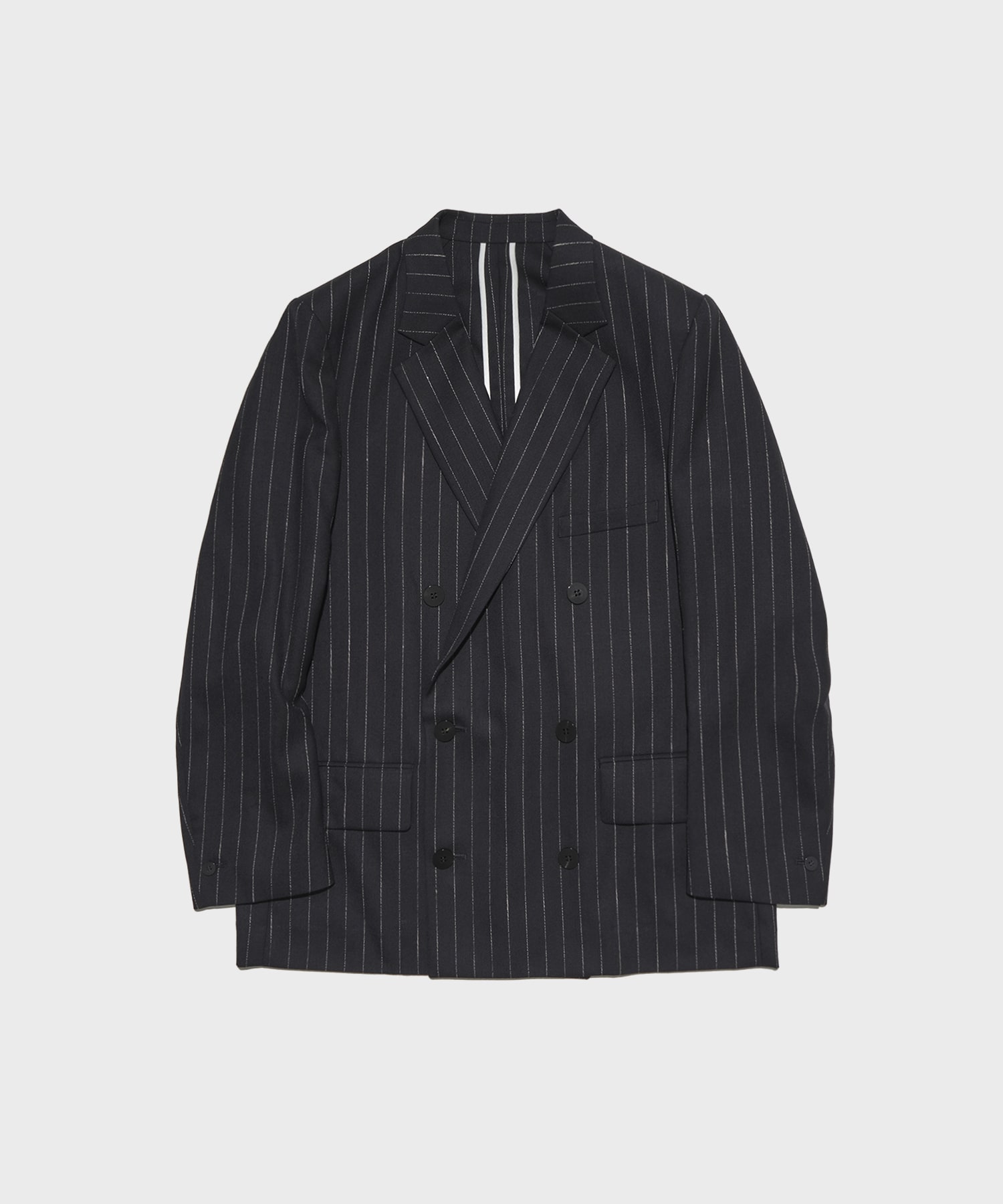 DOUBLE BREASTED JACKET IN WOOL PINSTRIPE