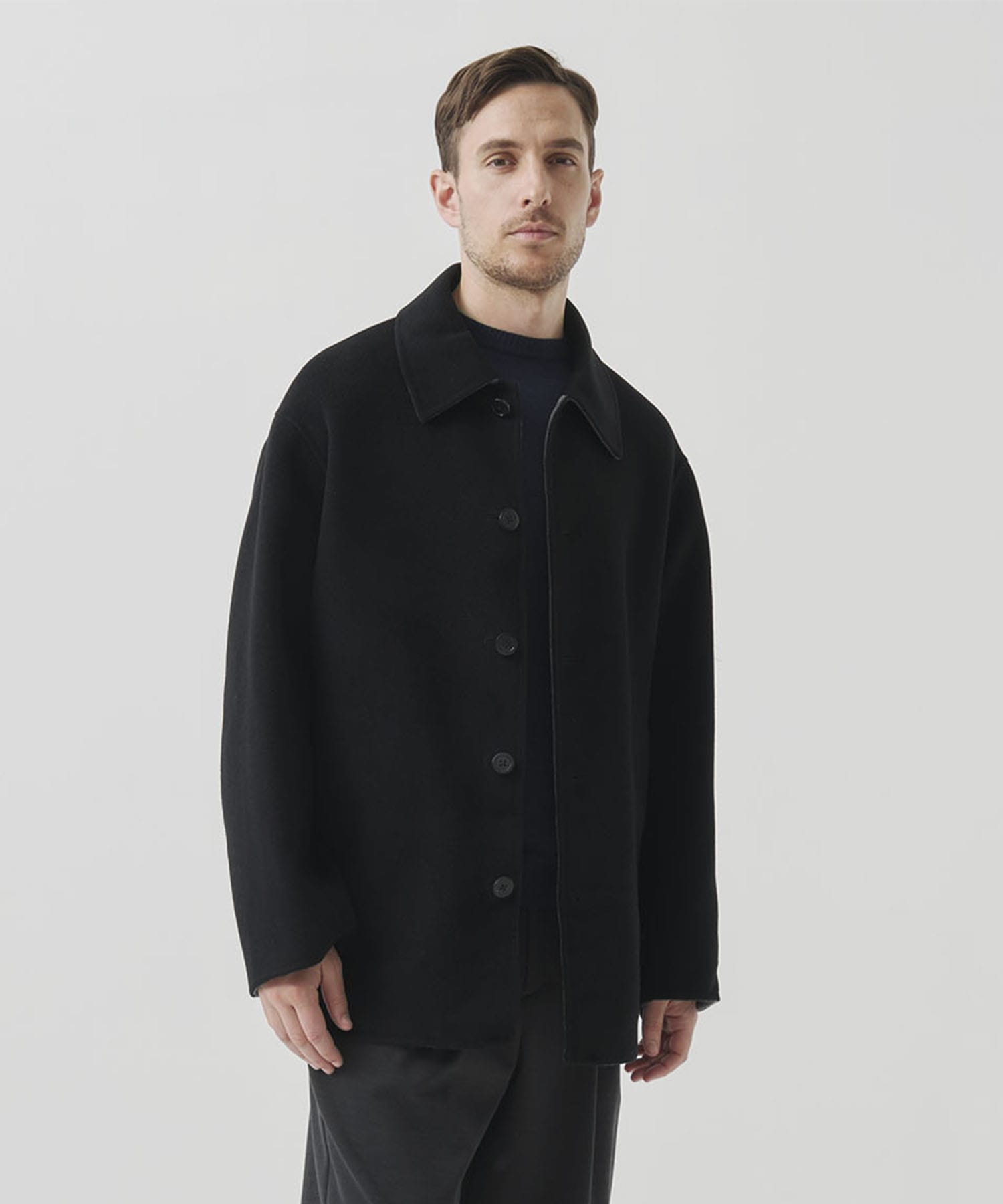 CASHMERE/SILK/WOOL SHORT COAT
