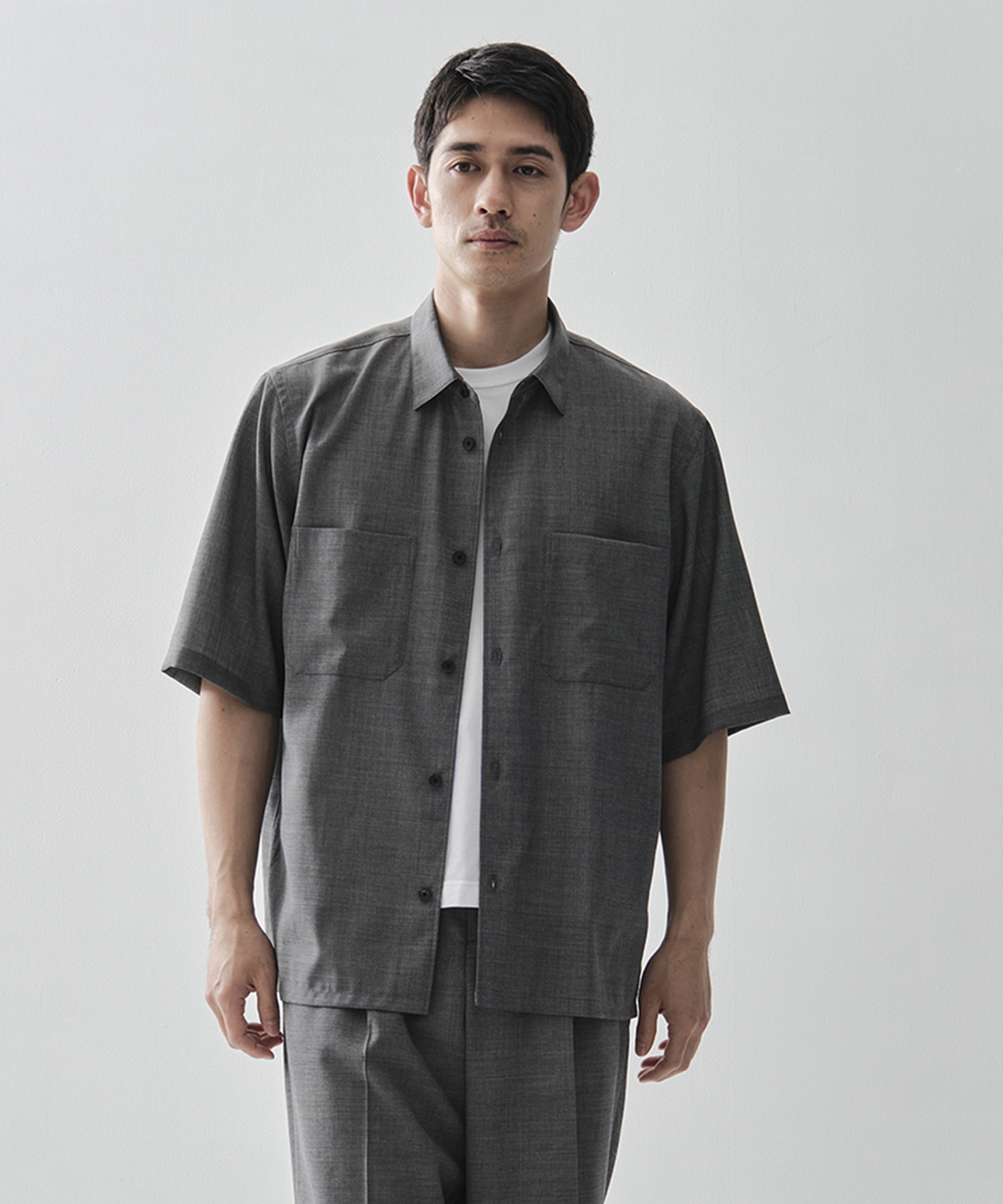 別注TWIST WOOL GAUZE SHORT SLEEVE SHIRT