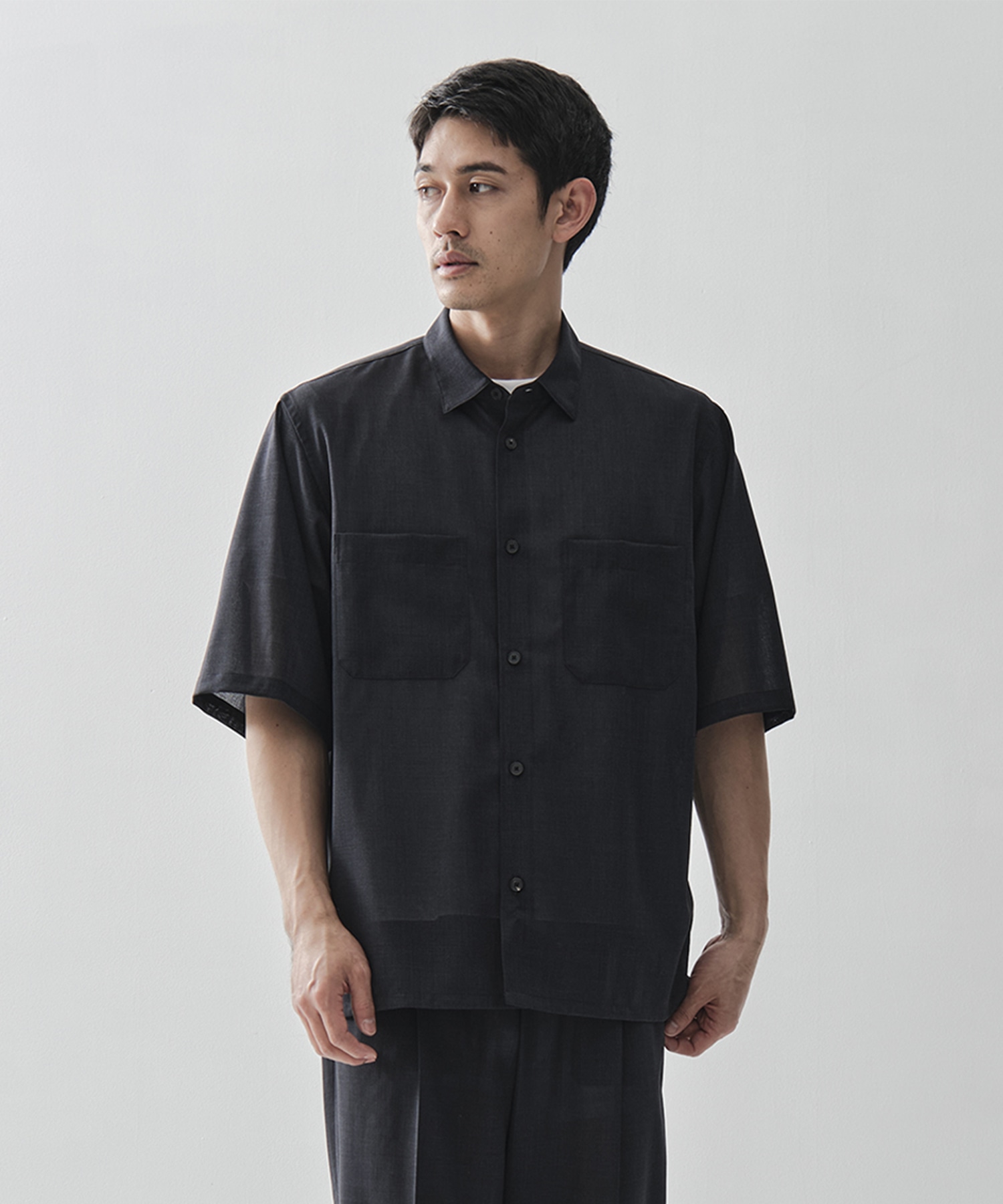 別注TWIST WOOL GAUZE SHORT SLEEVE SHIRT