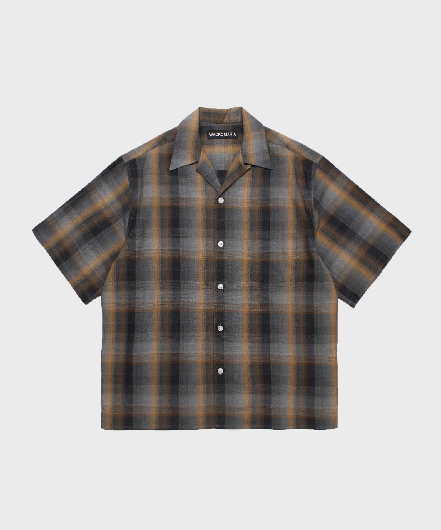 26SS-WMS-OC09 OMBRECHECK OPEN COLLAR SHIRT S/S (TYPE-1)