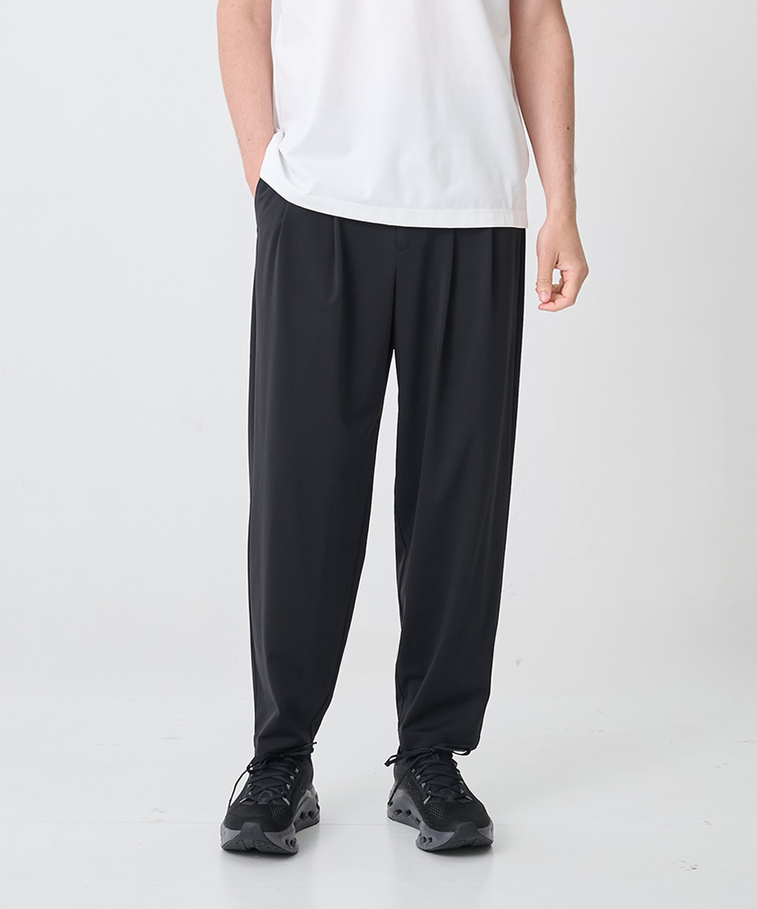 Light Matte Stretch Jersey Wide Tapered Pants