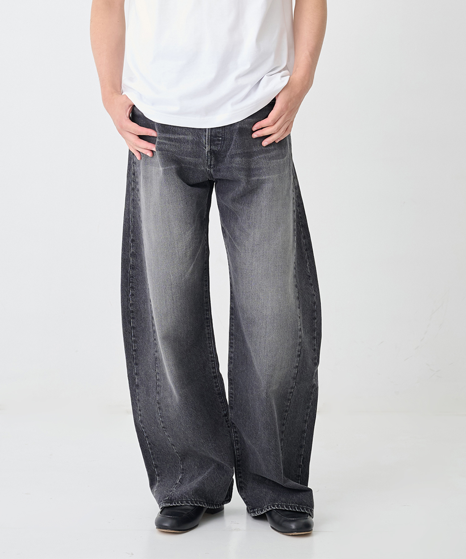 【シュタイン】ST.1563 DEFORMATION WIDE DENIM PANTS