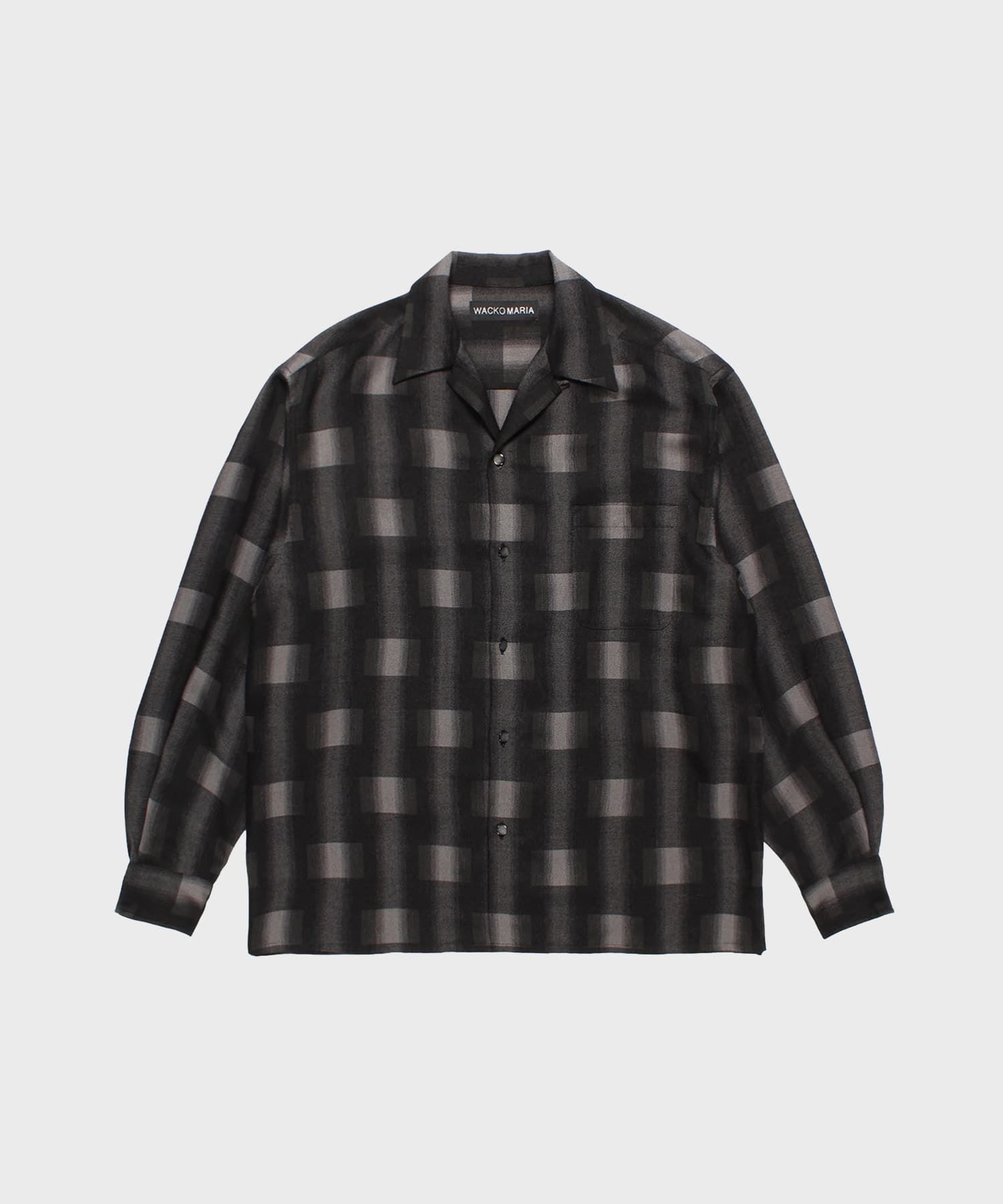 【ワコマリア】26FW-WMS-OC01 OMBRE CHECK OPEN COLLAR SHIRT L/S ( TYPE-1 )
