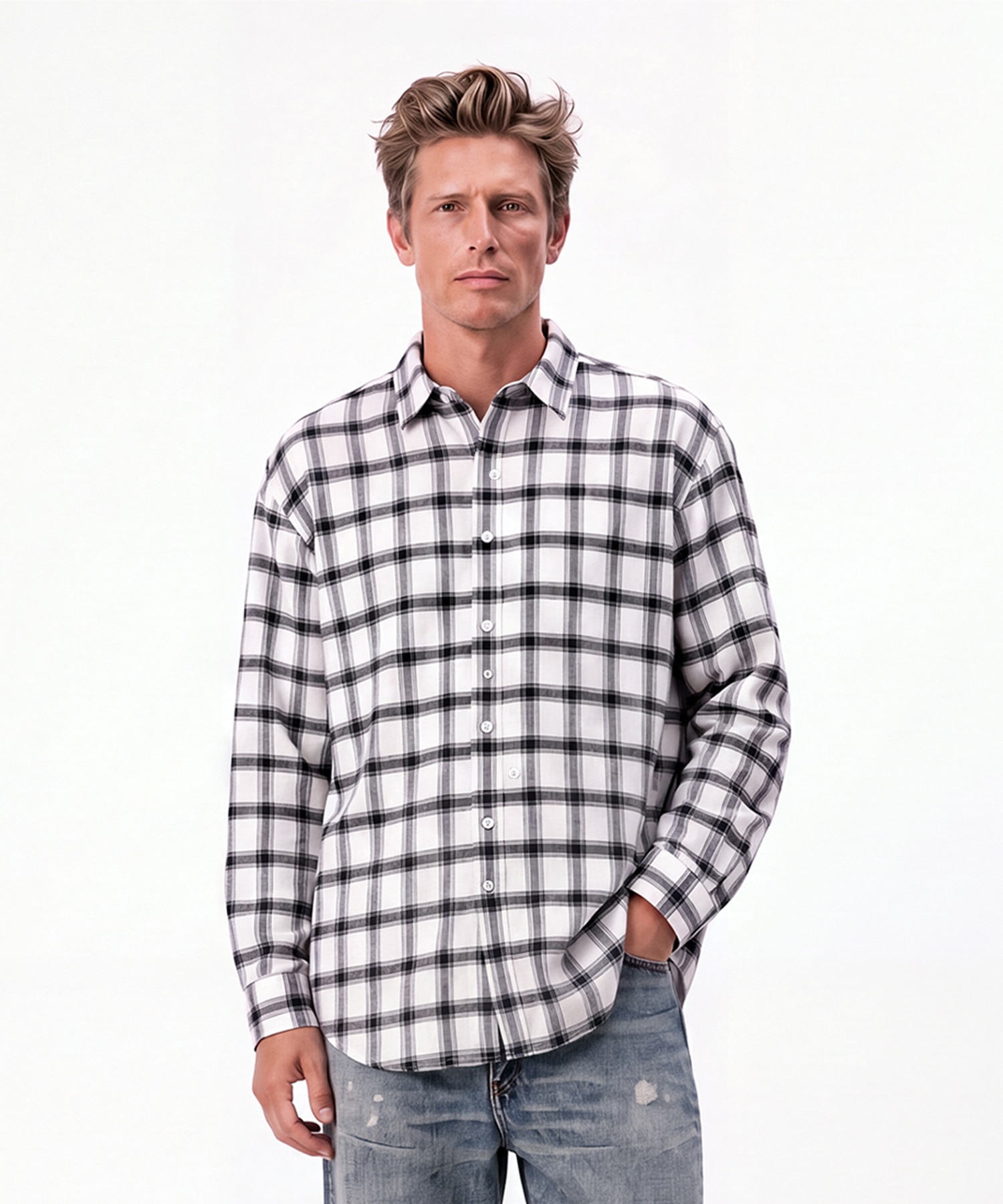 【エヌハリウッド】〈別注〉復刻 Random Button L/S Shirts