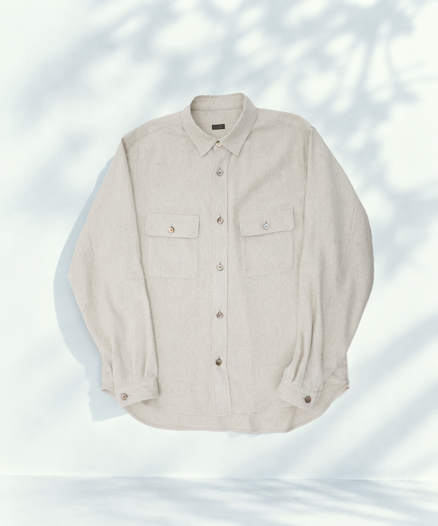 SILK α Silk Linen Twill Nep L/S Shirt