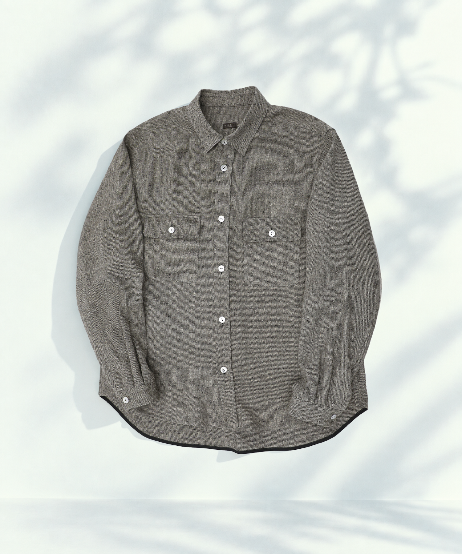 SILK α Silk Linen Twill Nep L/S Shirt