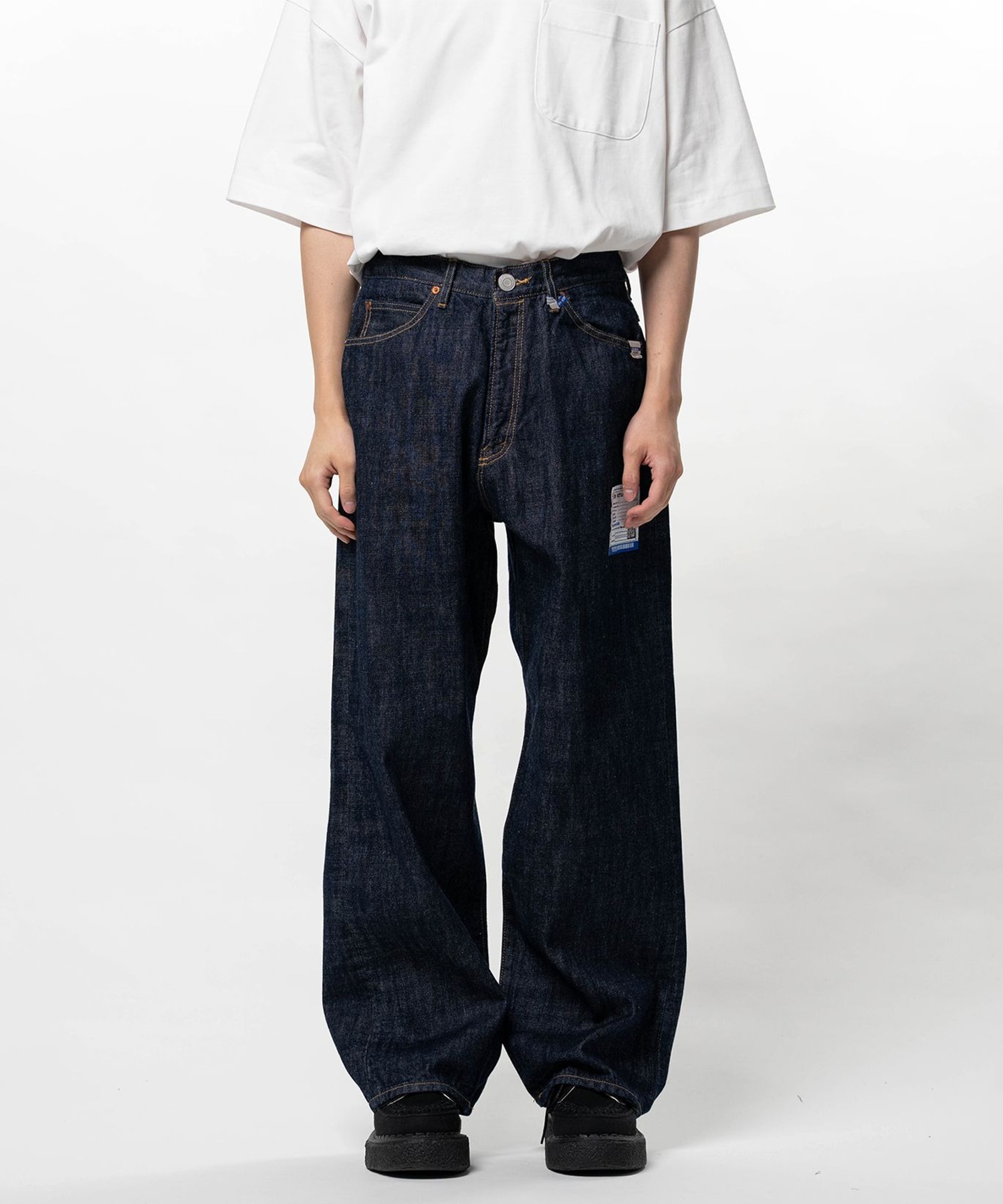 I17PT026　ONE WASHED SELVAGE DENIM BAGGY PANTS