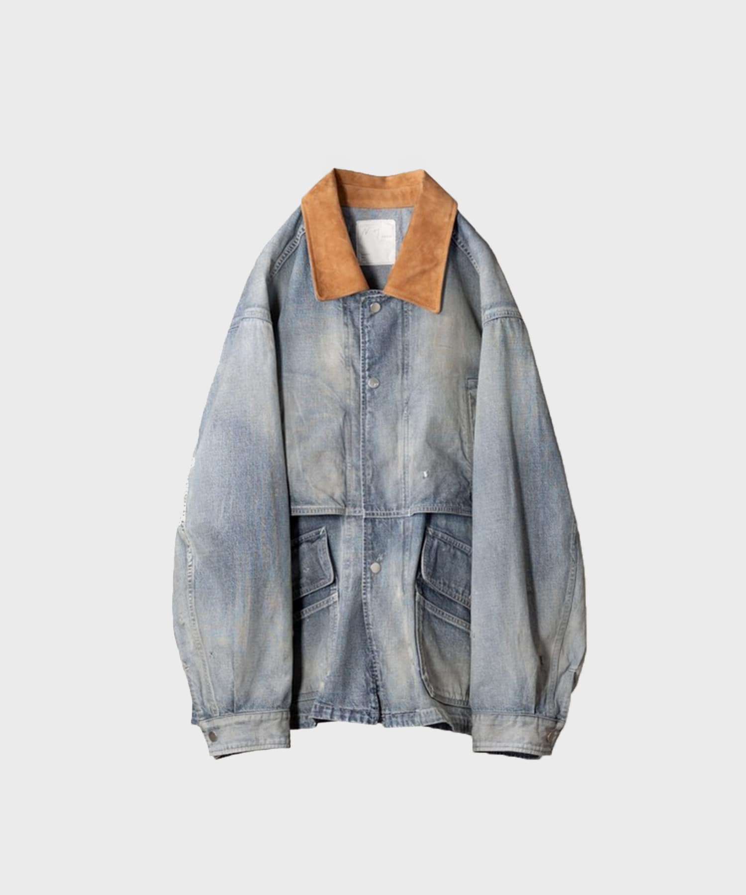 【アンセルム】ANC-JK99-B AGING DENIM HALF JACKET