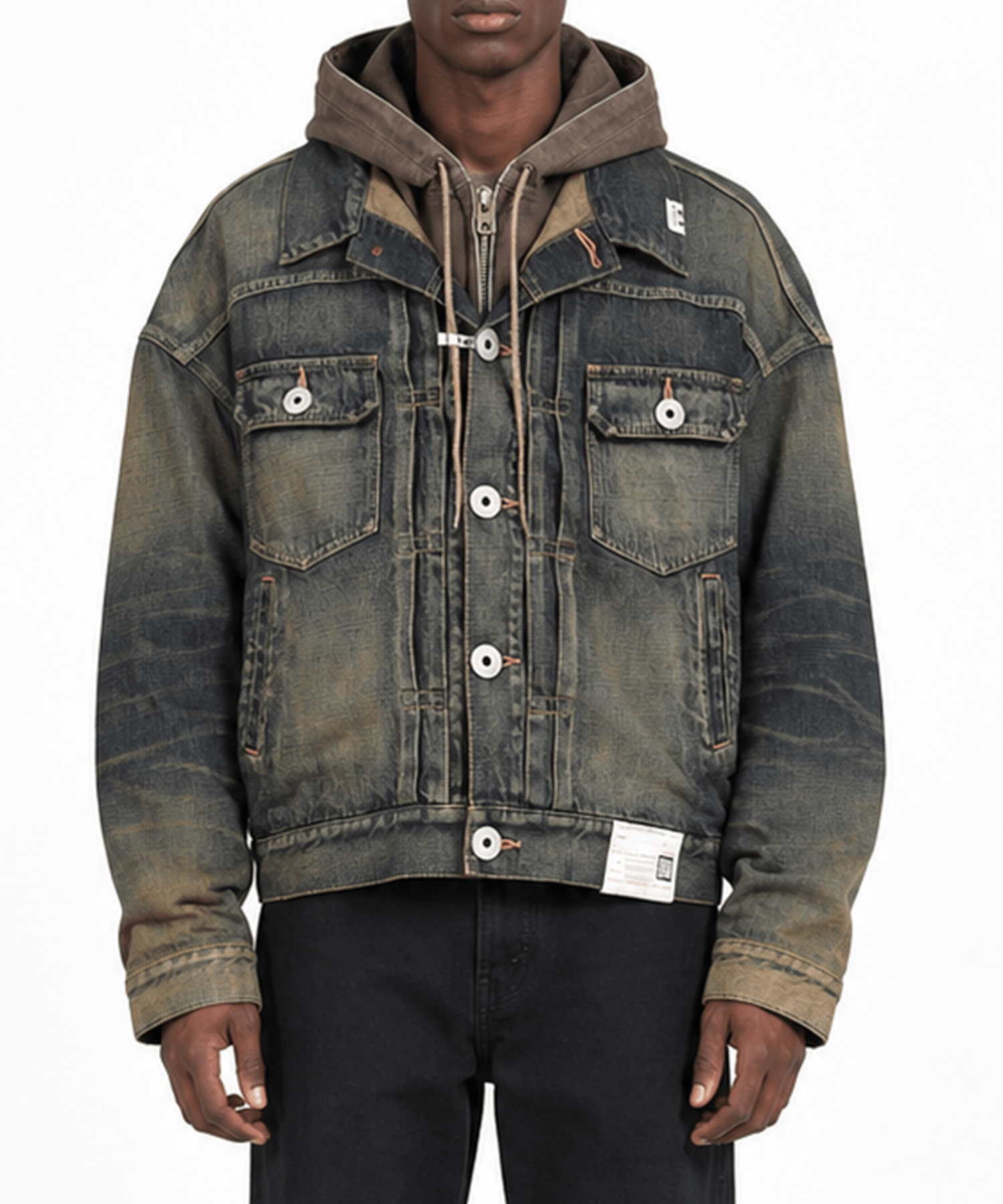 A17BL023 LAYERED DENIM JACKET