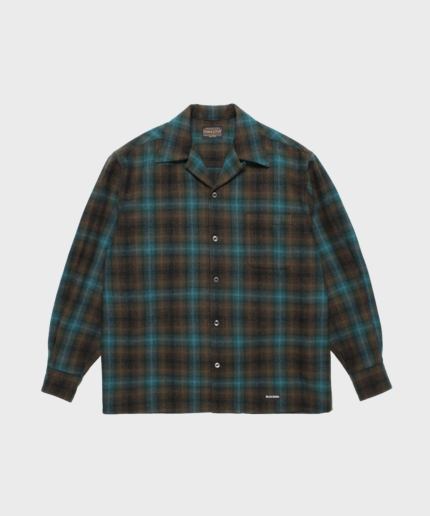【ワコマリア】26FW-WMS-PE01 WOOL OMBRE CHECK OPEN COLLAR SHIRT L/S ( TYPE-