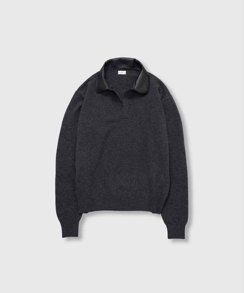 【ヨーク】YK26FW01380S Leather-Trimmed Skipper Sweater
