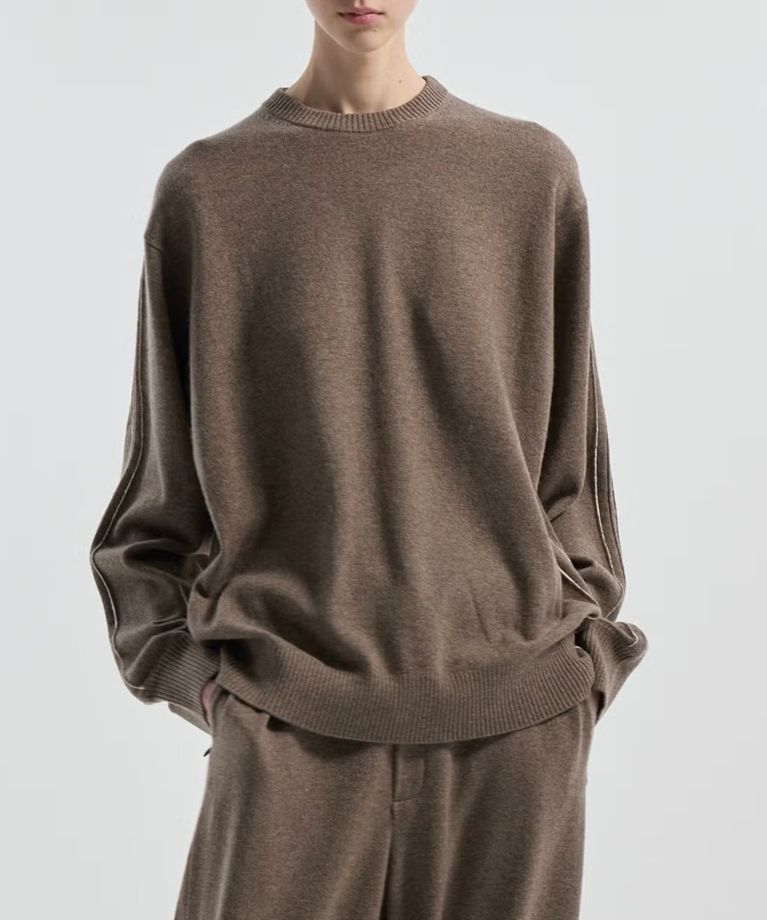 F-50-327 CASHMERE CREW NECK KNIT