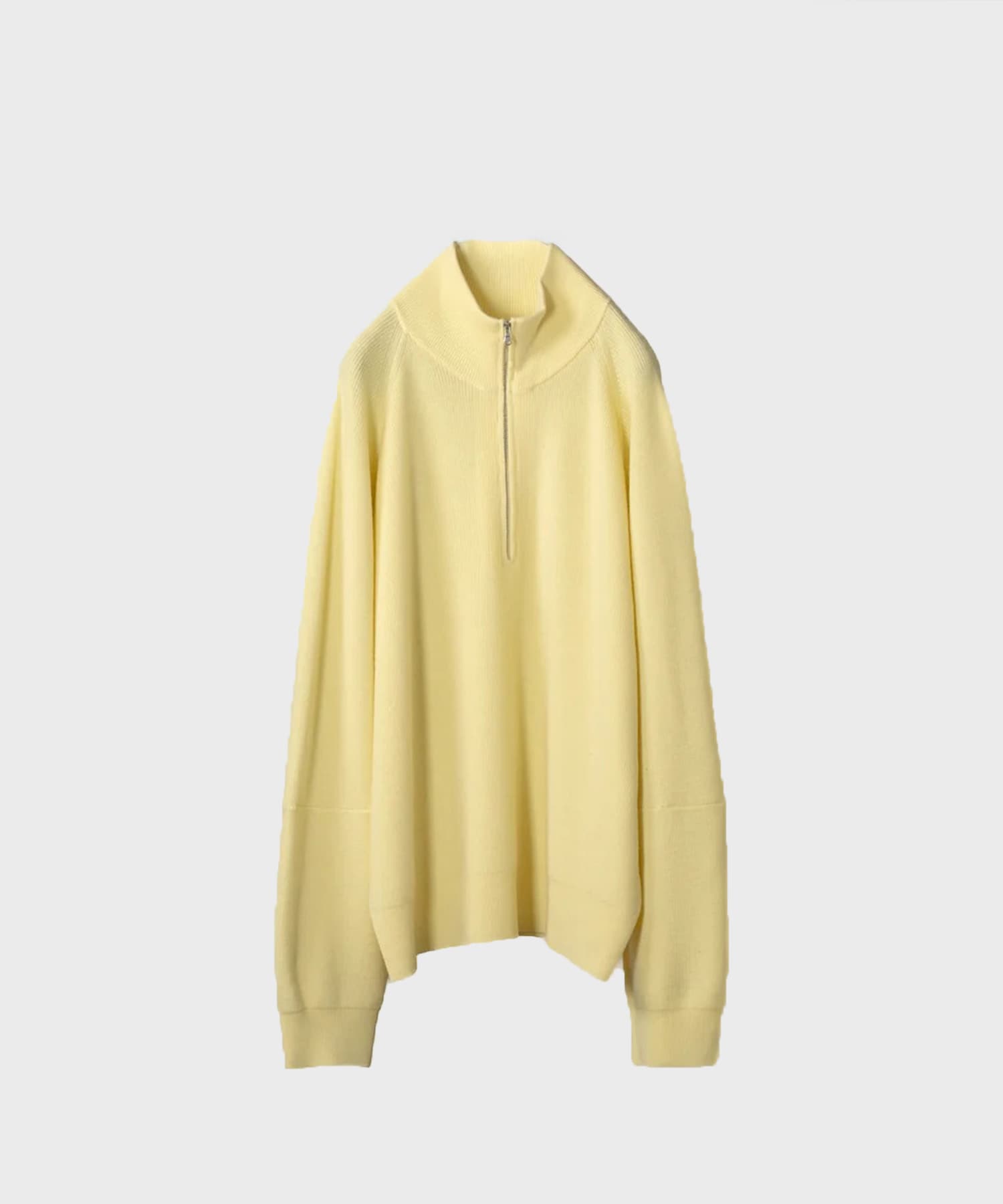 【アンセルム】ANC-KN39 120S WOOL HALF ZIP KNIT