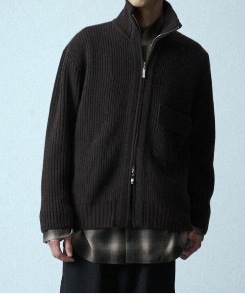 【ウジョーオム】M734-K50-114 ZIP High Neck Drivers Knit