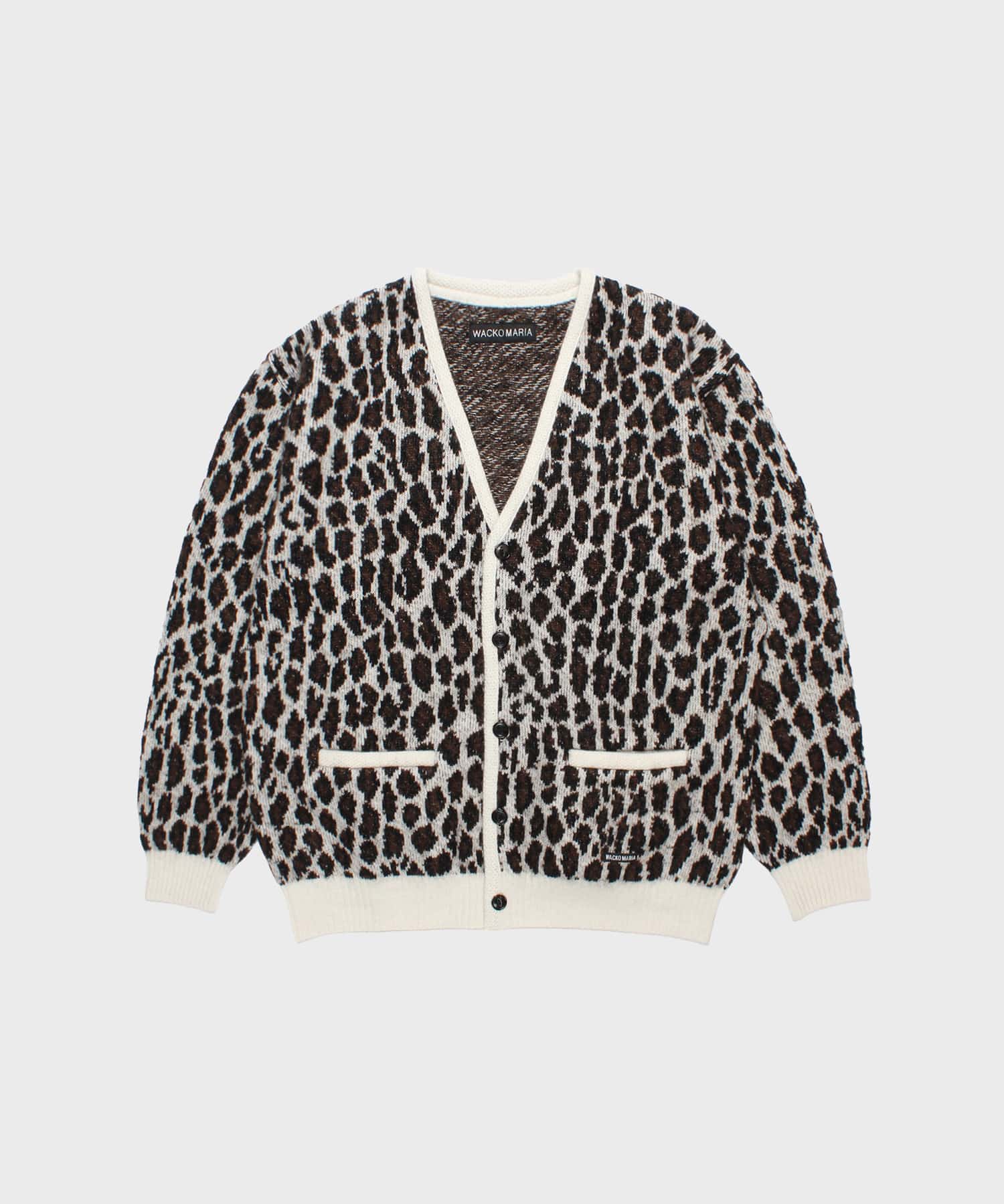 【ワコマリア】26FW-WMK-KN17 LEOPARD MOHAIR JACQUARD CARDIGAN