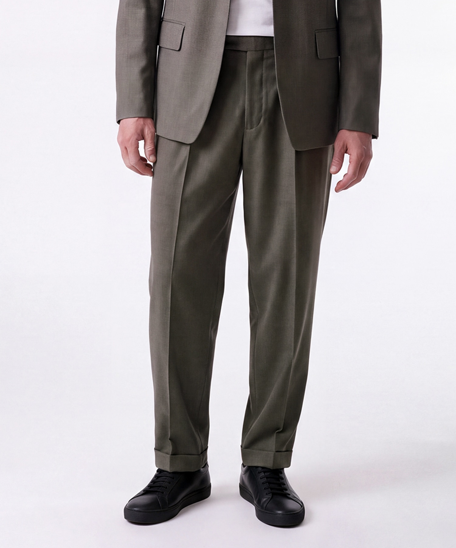 【イレニサ】IH-26FW-P048-NDF TWO-TUCKS TAPERED TROUSERS