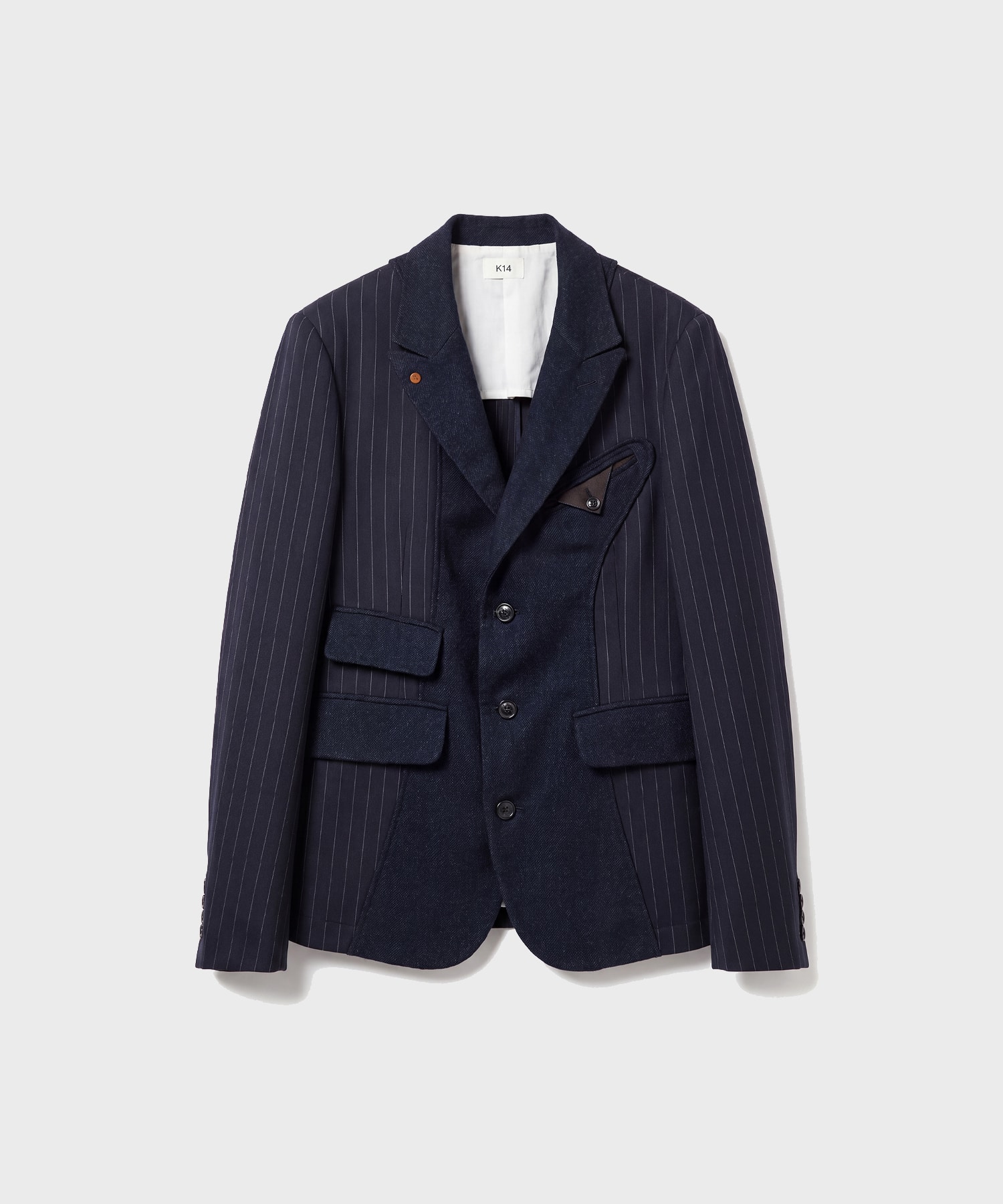 26fw-jk-12 Combination boiled wool blazer