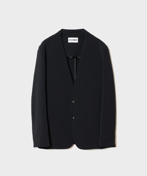 AG62-060 PE STRETCH DOUBLE CLOTH COLLARLESS JACKET