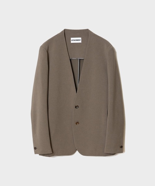 AG62-060 PE STRETCH DOUBLE CLOTH COLLARLESS JACKET