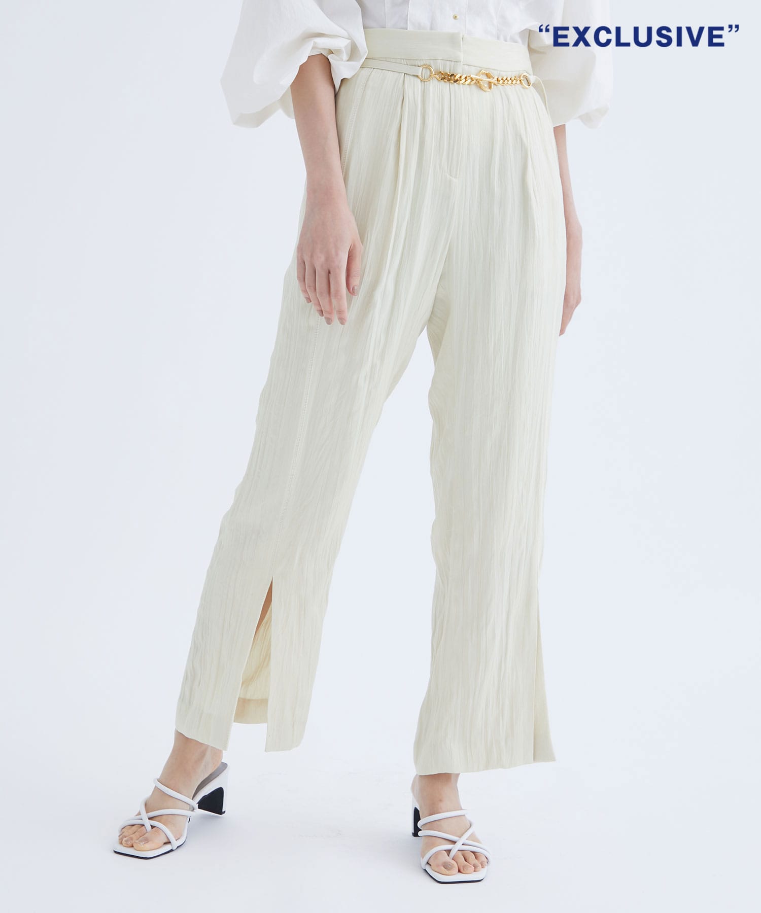 yoryu slit straight pants