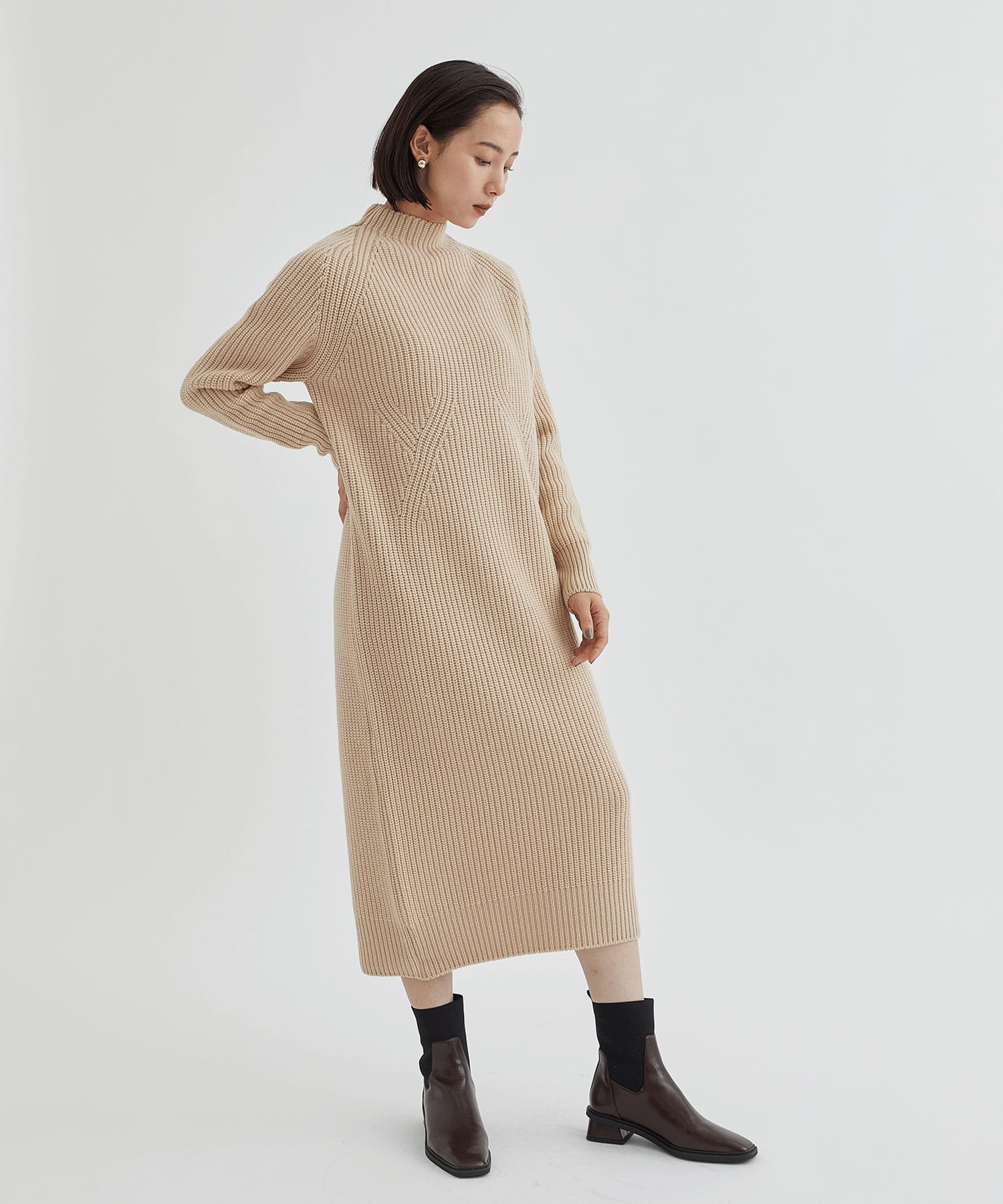 bottle neck rib knit OP