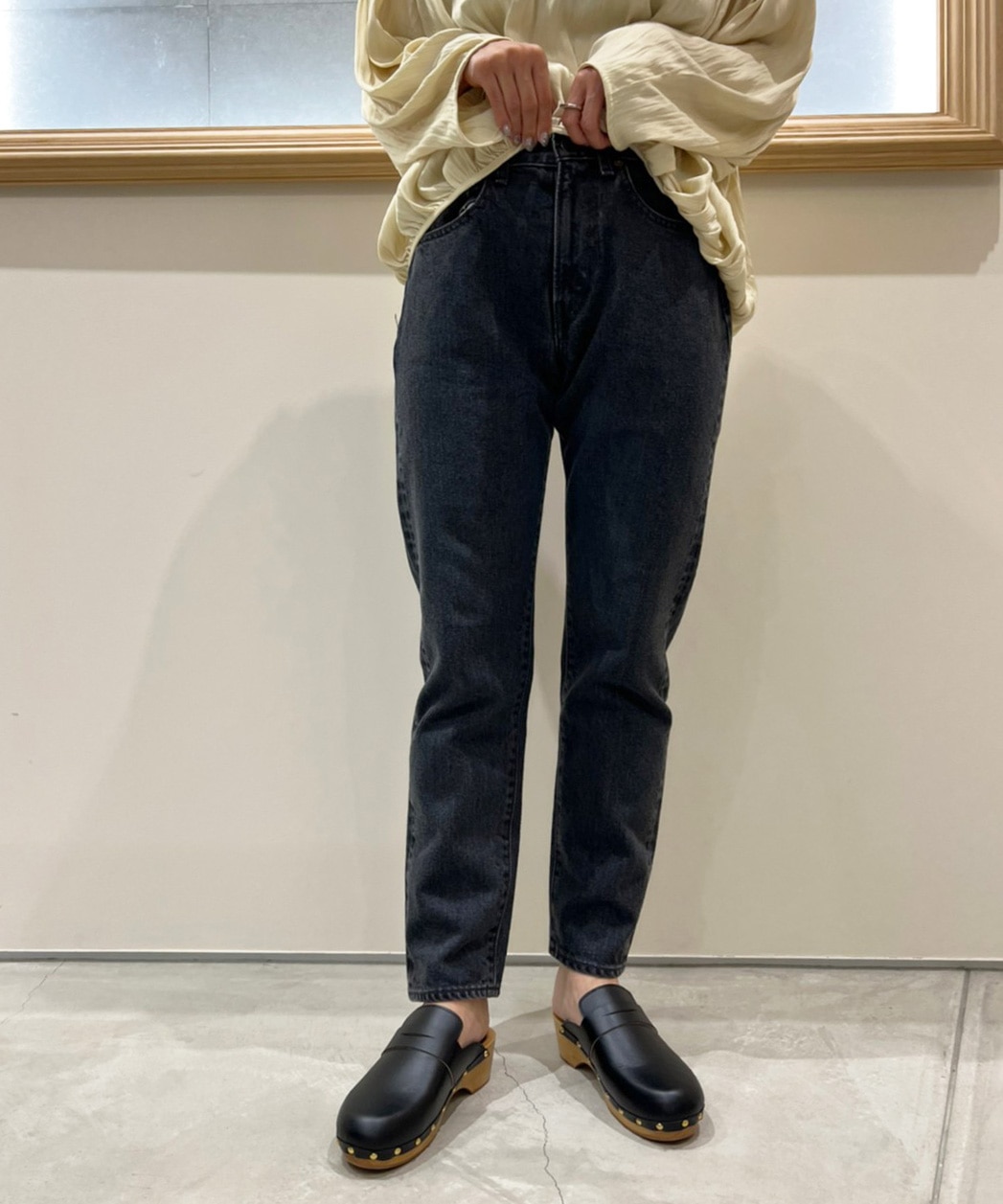 high waist slim denim