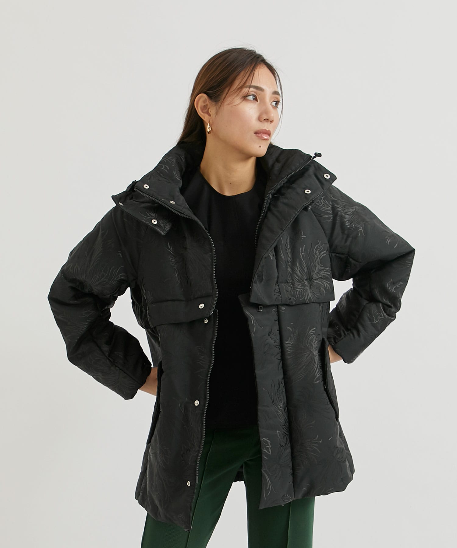 Polyester jacquard coat