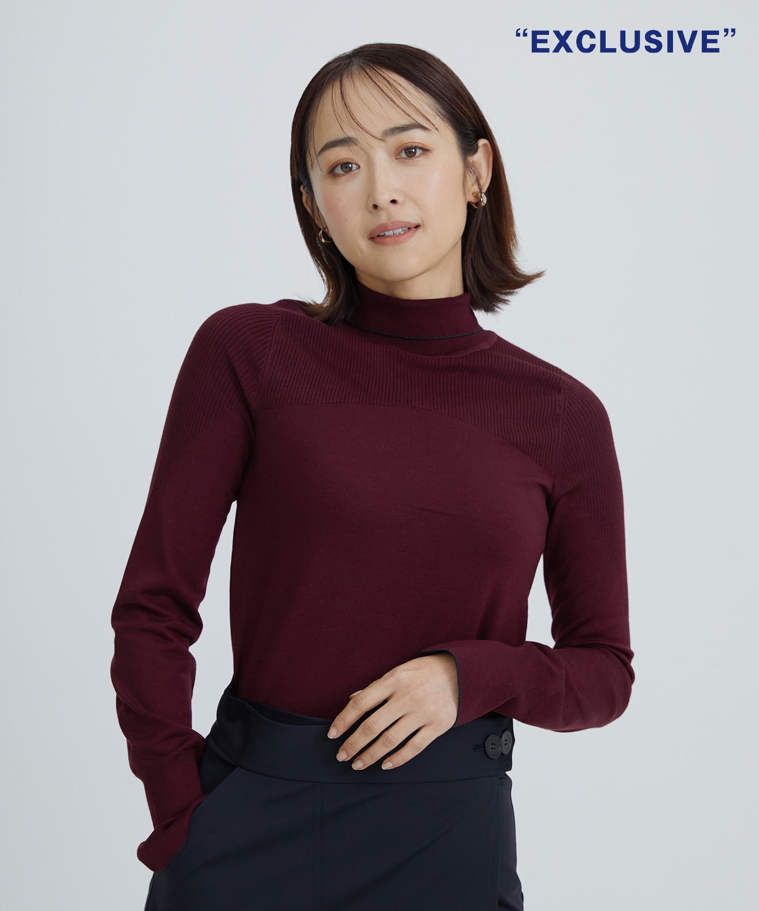 SILK WOOL SKIN COMFORT TURTLEKNECK PULLOVER