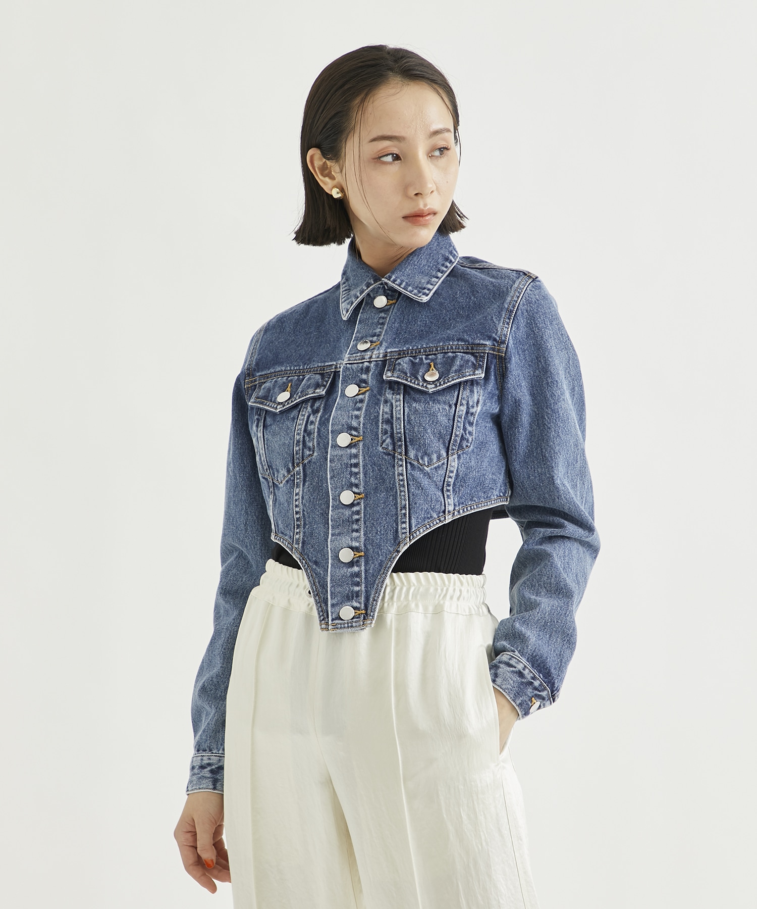 WASHED DENIM CUTTING JACKET