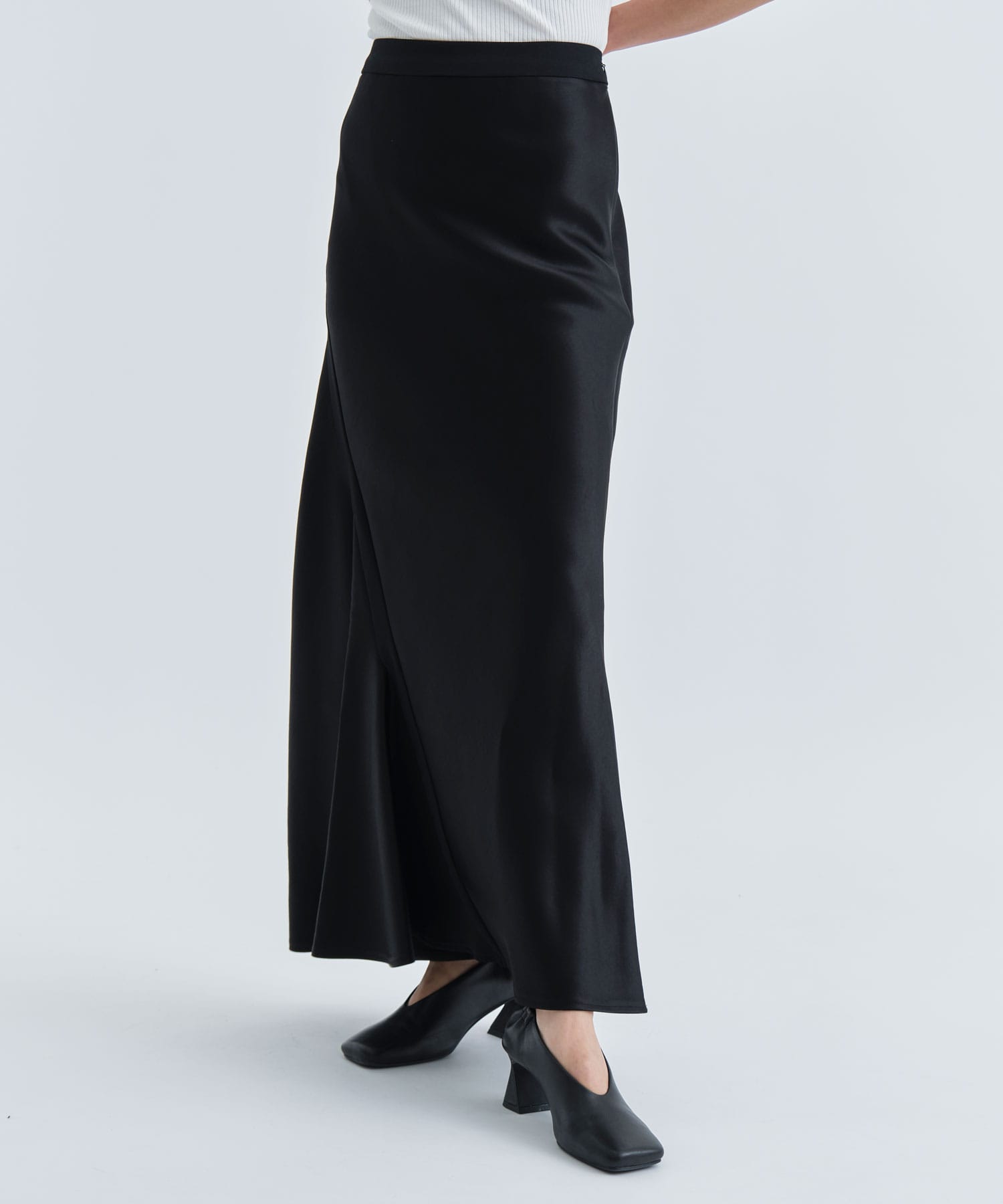 BLACK FORMAL BONDING ACETATE MARMAID SKIRT