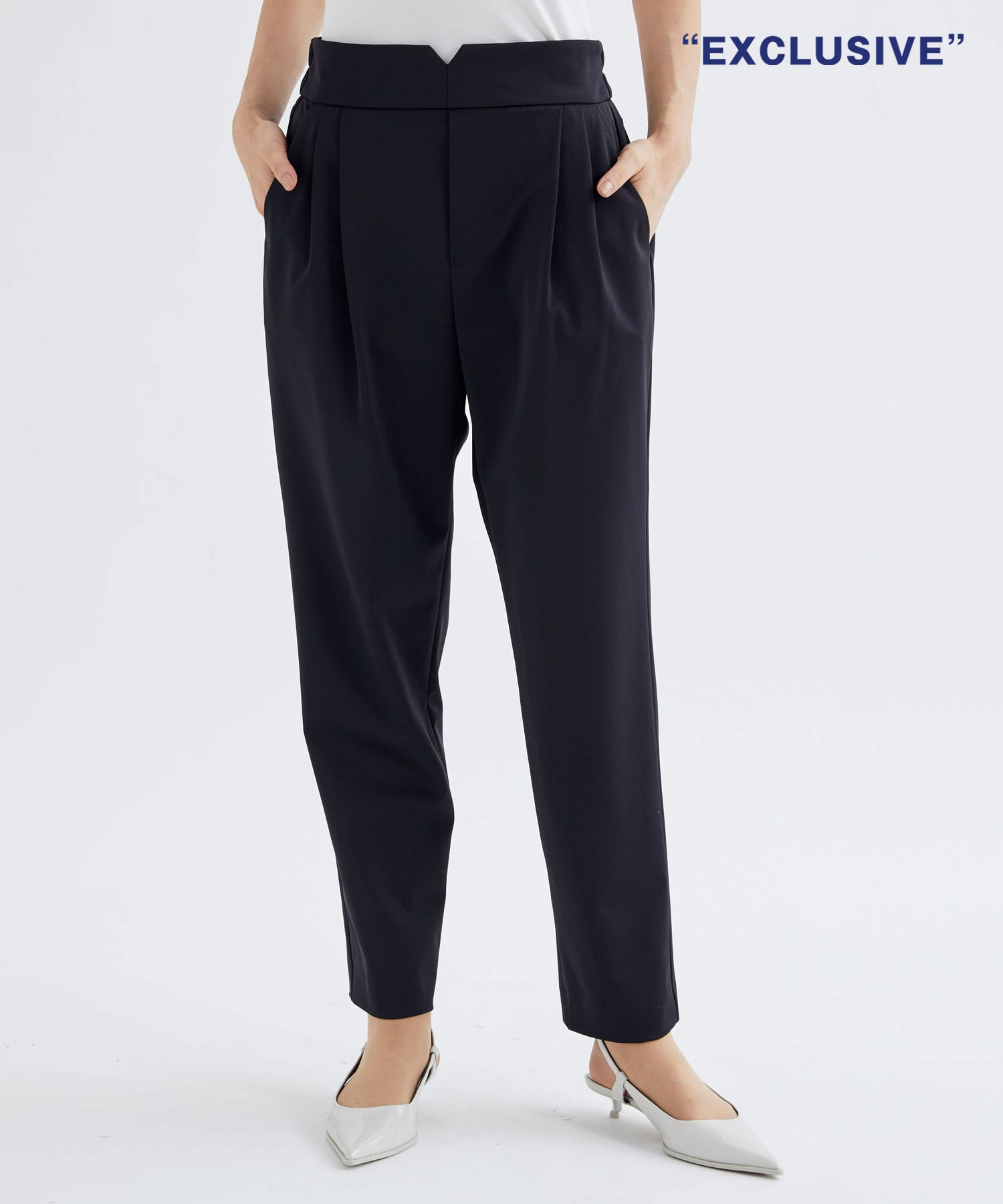 WASHABLE HIGH FANCTION TAPERD PANTS