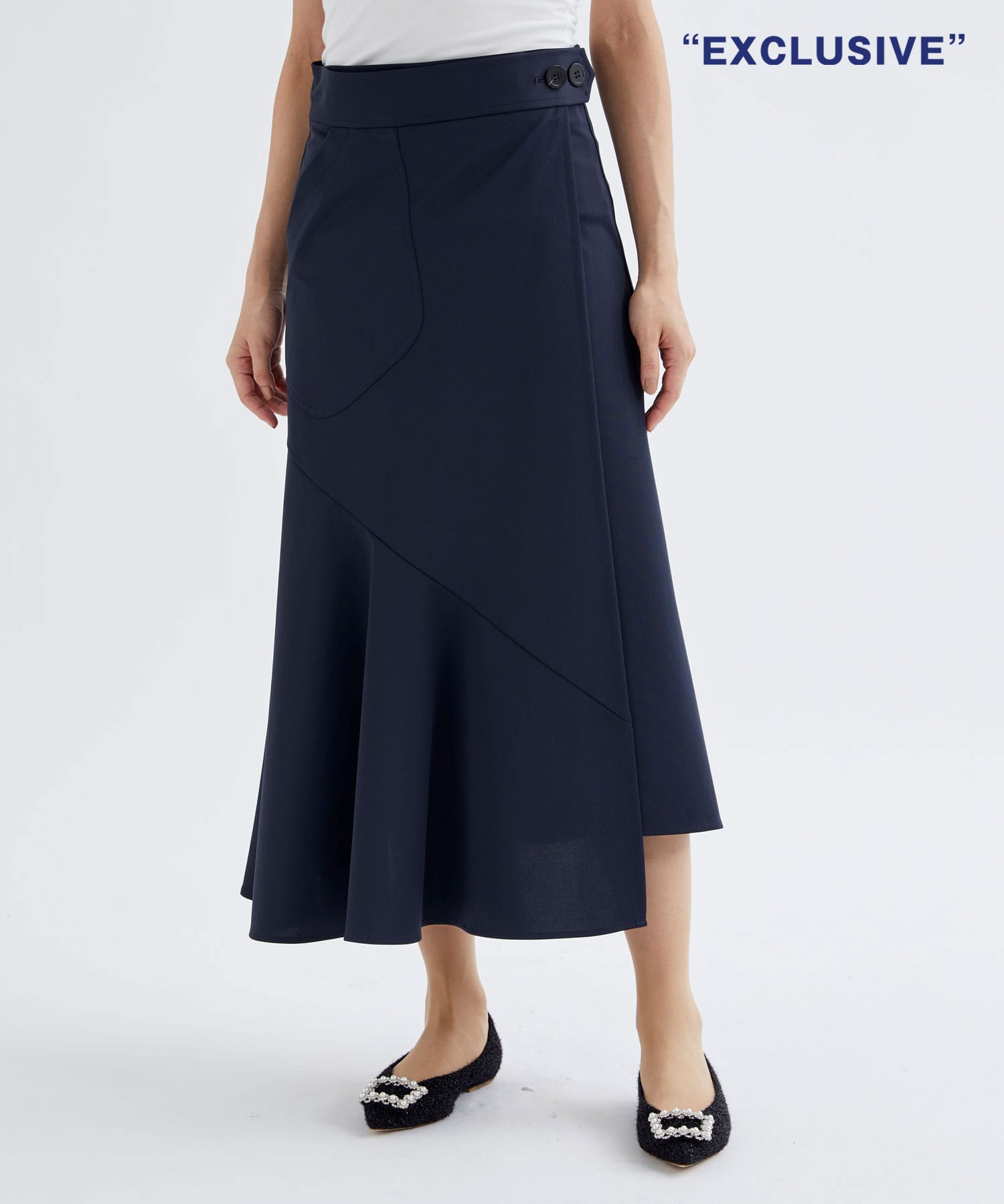 WASHABLE HIGH FANCTION JERSEY WRAP SKIRT