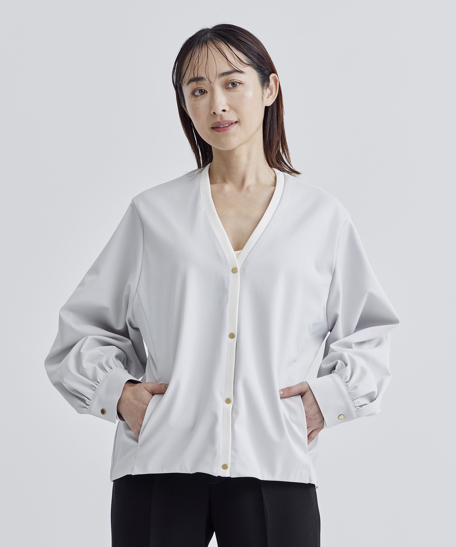 WASHABLE HIGH FANCTION JERSEY CARDIGAN