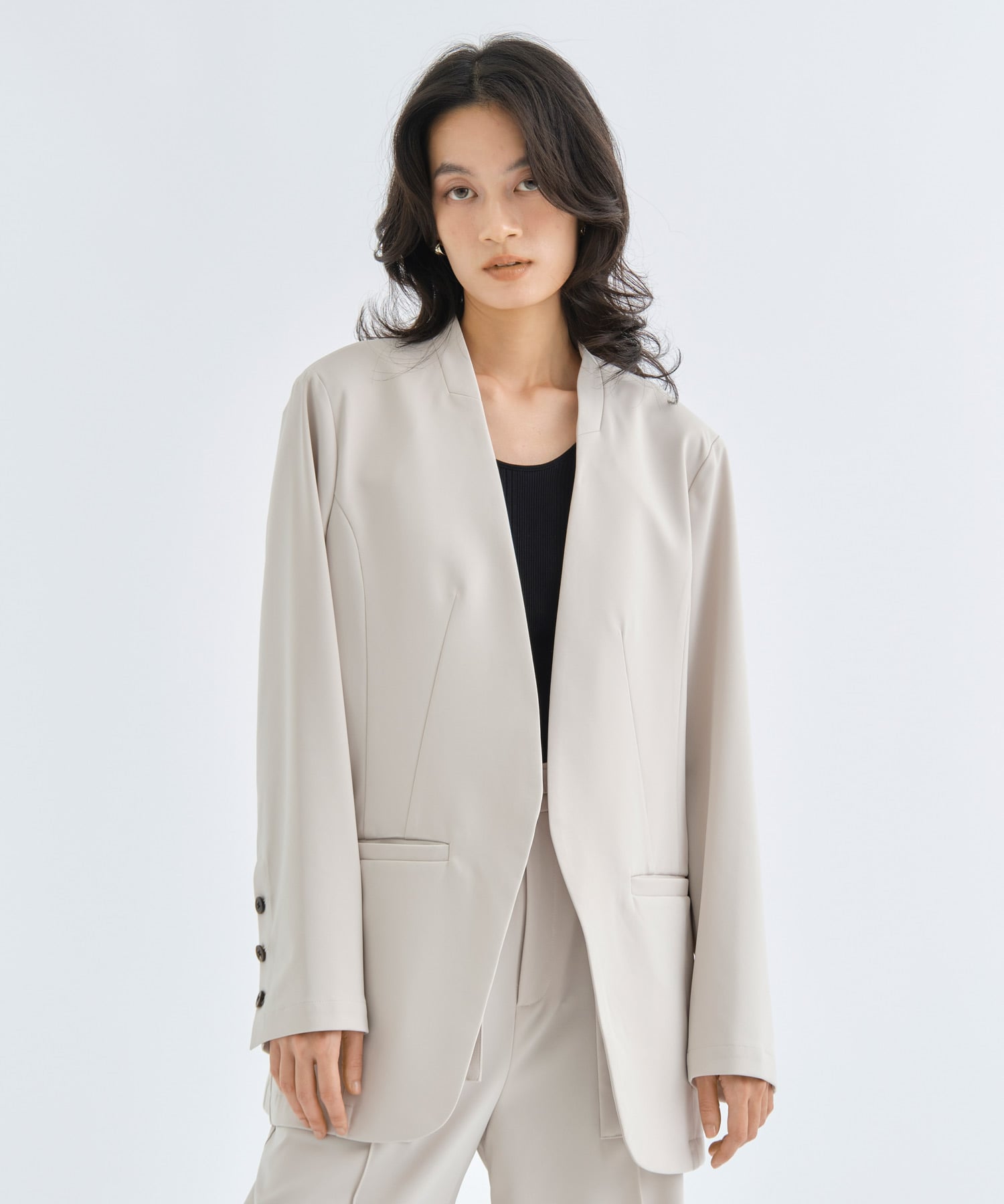 ULTRA LIGHT WASHABLE COLLARLESS JACKET